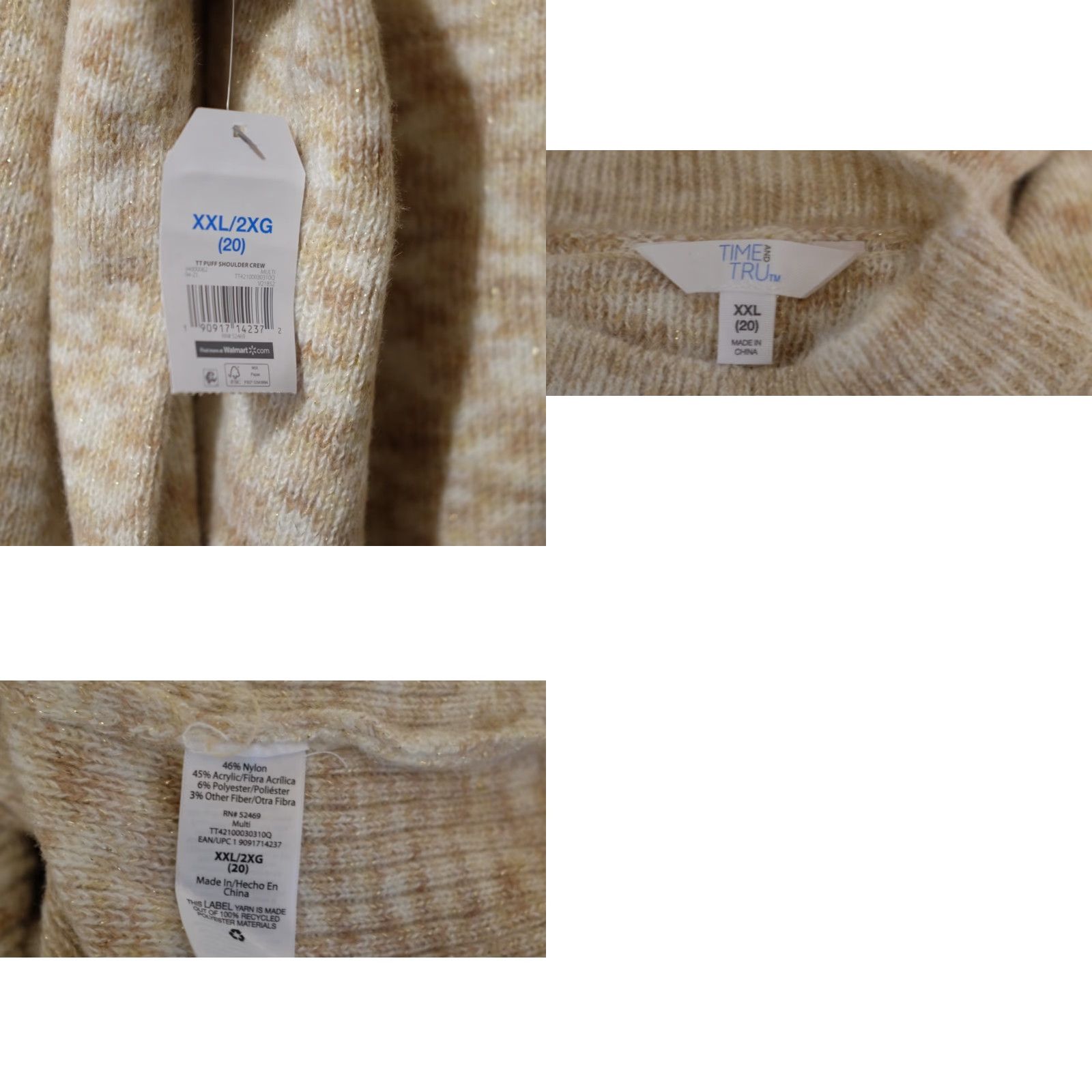 Vintage VINTAGE NWT Time and Tru Mock Neck Sweater Metallic Pullover Women's XXL (20) #A11-38 Size XXL / US 16-18 / IT 52-54 - 8 Thumbnail