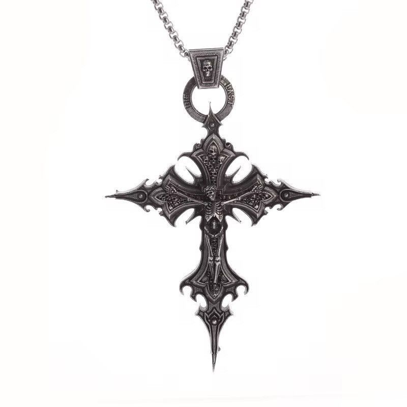 Japanese Brand Gothic Skeleton Cross Necklace Size ONE SIZE - 6 Thumbnail