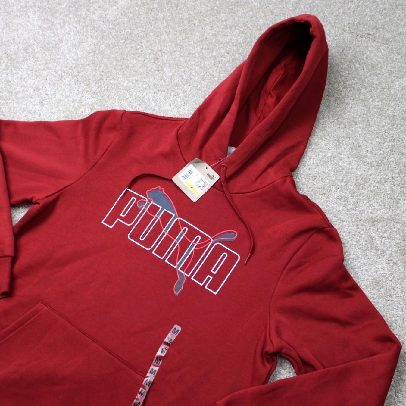 Puma PUMA Hoodie Mens Medium Red Up Hooded Sweatshirt Kangaroo Pocket NWT Size US M / EU 48-50 / 2 - 2 Thumbnail