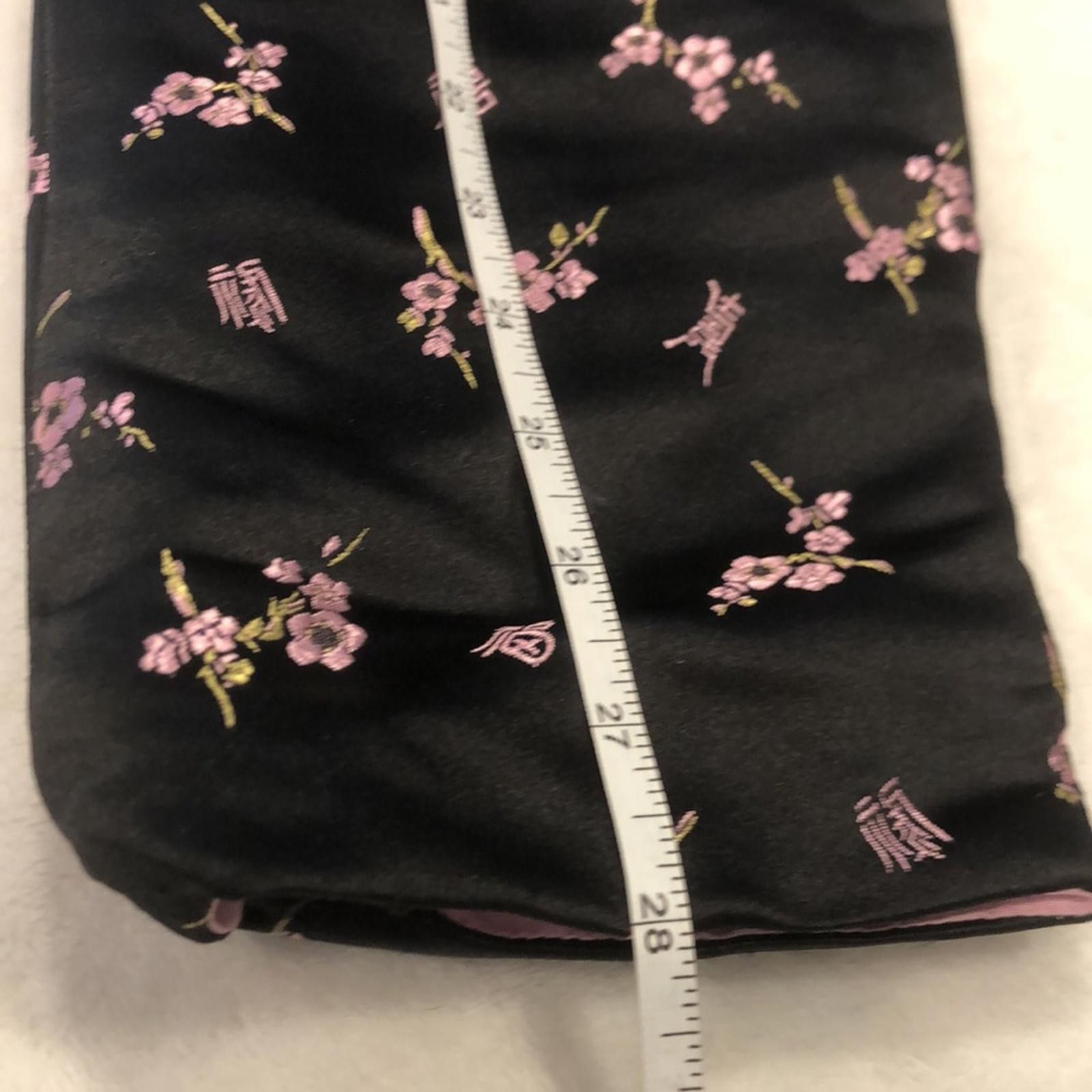 Handmade Handmade Black Asian jacket pink black floral Satin SZ LG Size L / US 10 / IT 46 - 9 Thumbnail