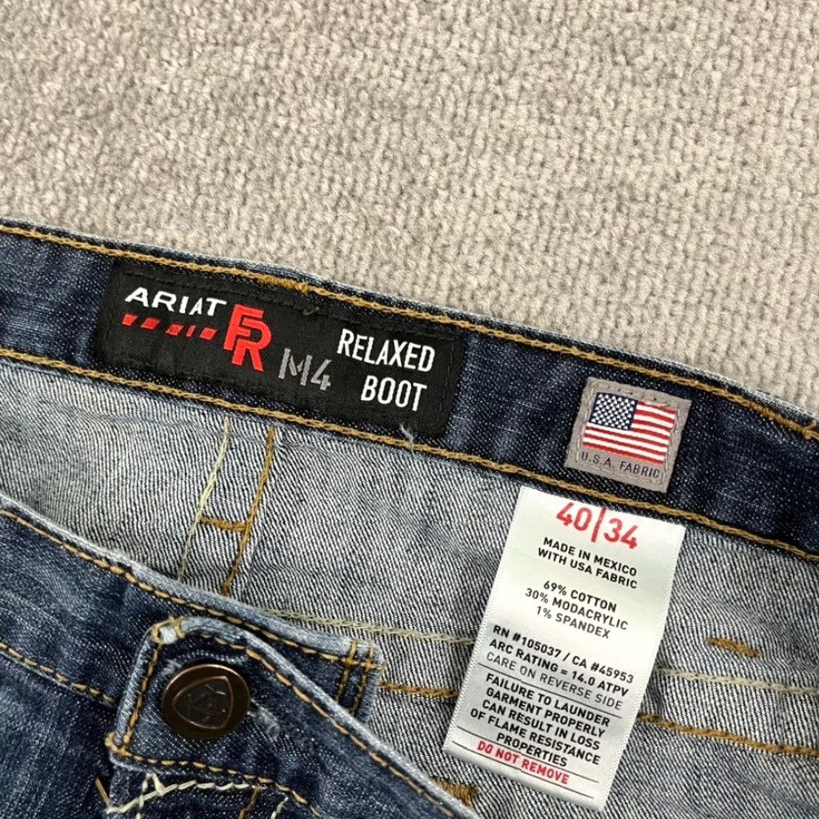 Ariat Ariat FR M4 Jeans Mens 40 x 33 Relaxed Boot Blue Denim Workwear Cowboy Western Size US 40 / EU 56 - 4 Thumbnail