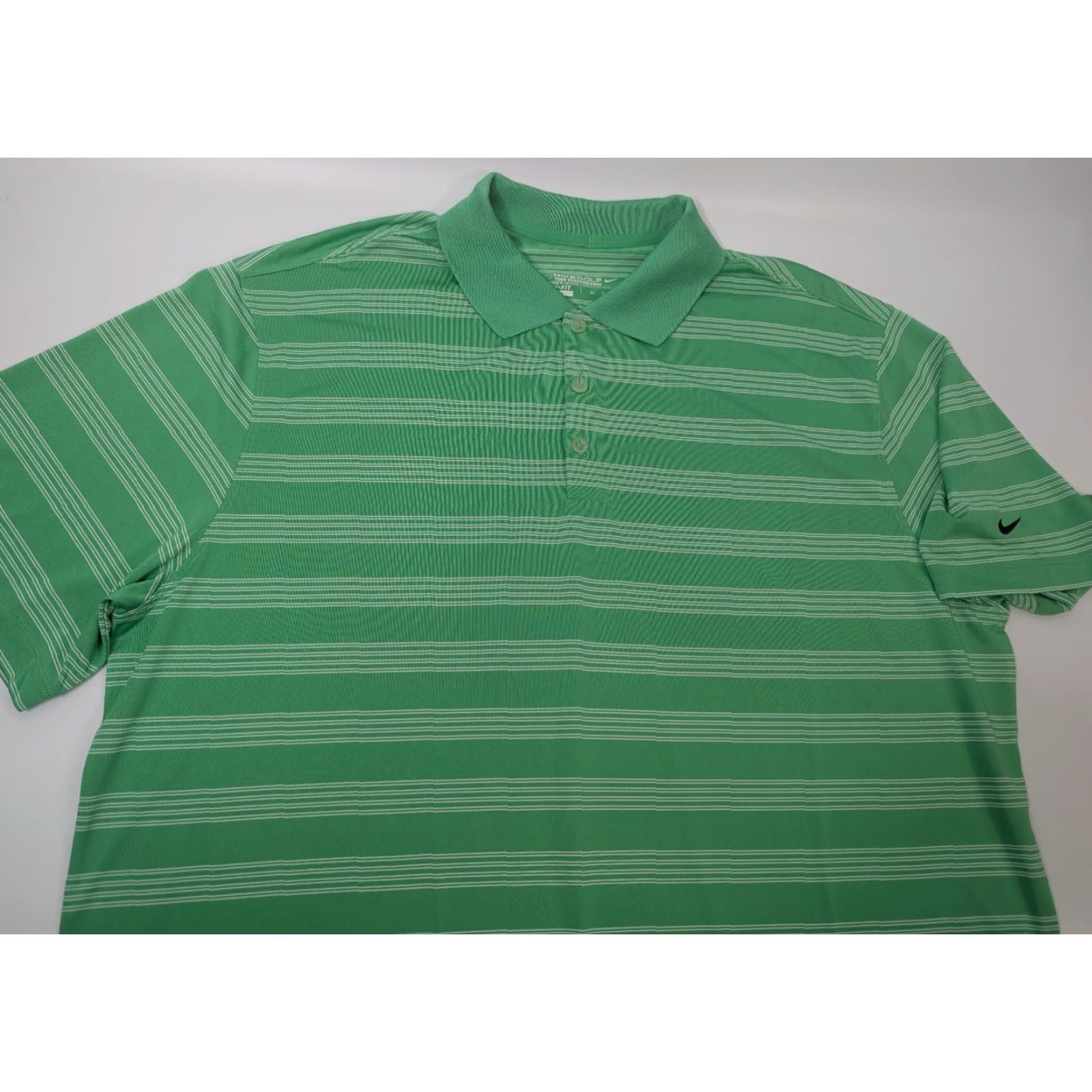 Nike Nike Golf Polo Shirt Mens 2XL Green Stripe Tour Performance Dri-FIT 452505-338 Size US XXL / EU 58 / 5 - 2 Thumbnail