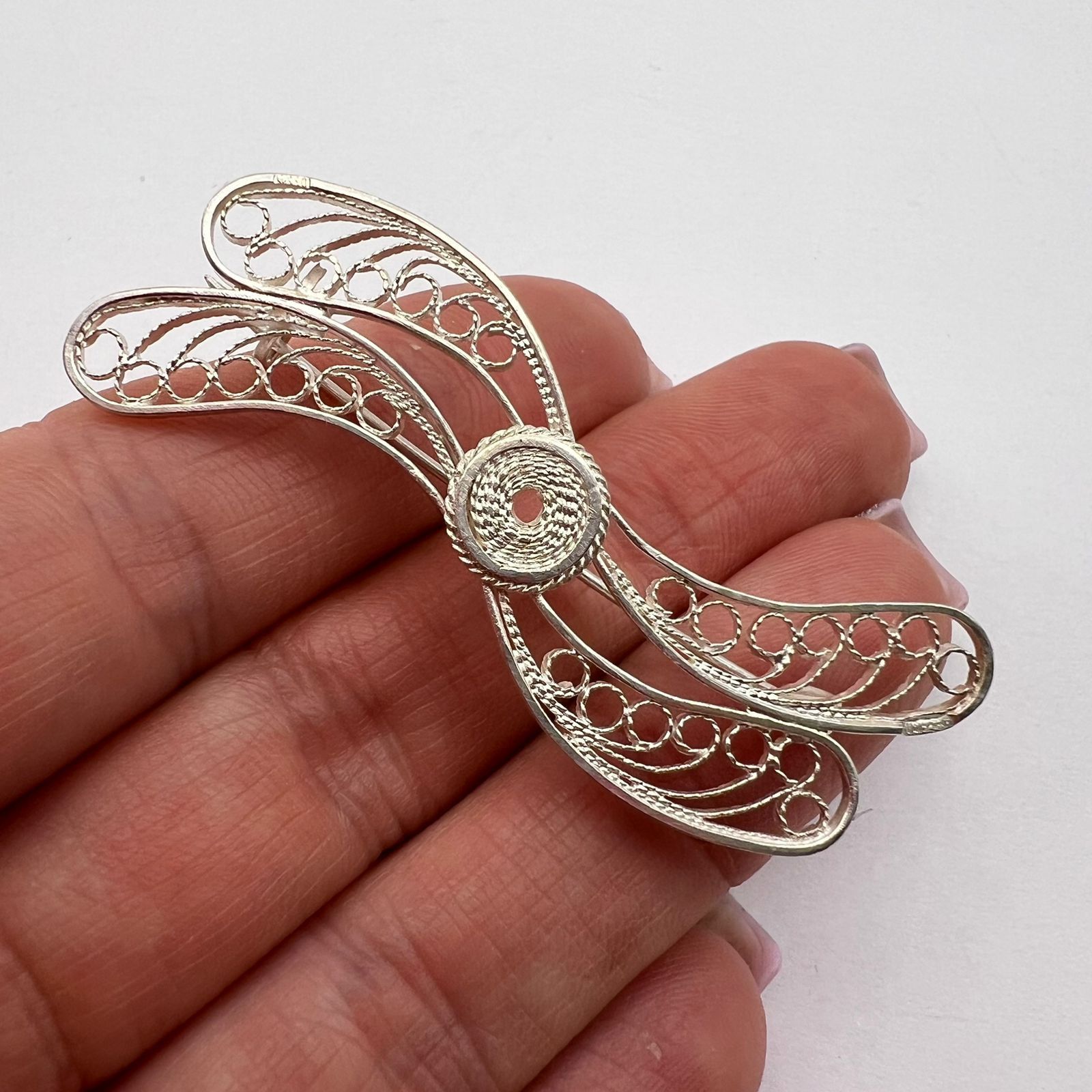 Vintage Vintage Soviet Silver 960 Filigree Brooch 750 & 960 Size ONE SIZE - 1 Thumbnail