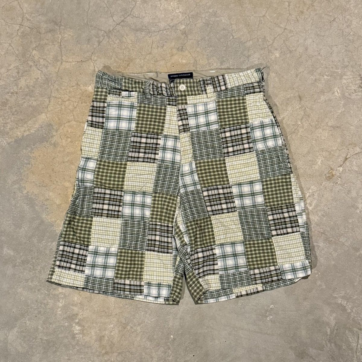 Vintage Vintage 2000s Patchwork Madras Plaid Shorts ERD Grunge Y2K Size US 32 / EU 48 - 1 Thumbnail