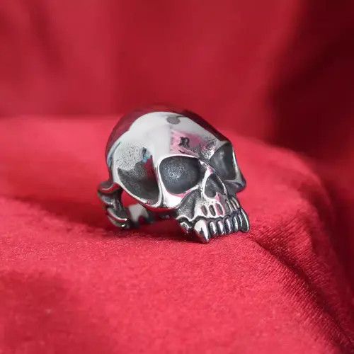 Jewelry Skull Crazy Jewelry Rings Open Size Chrome Ring (Size 7-13) Size ONE SIZE - 1 Thumbnail