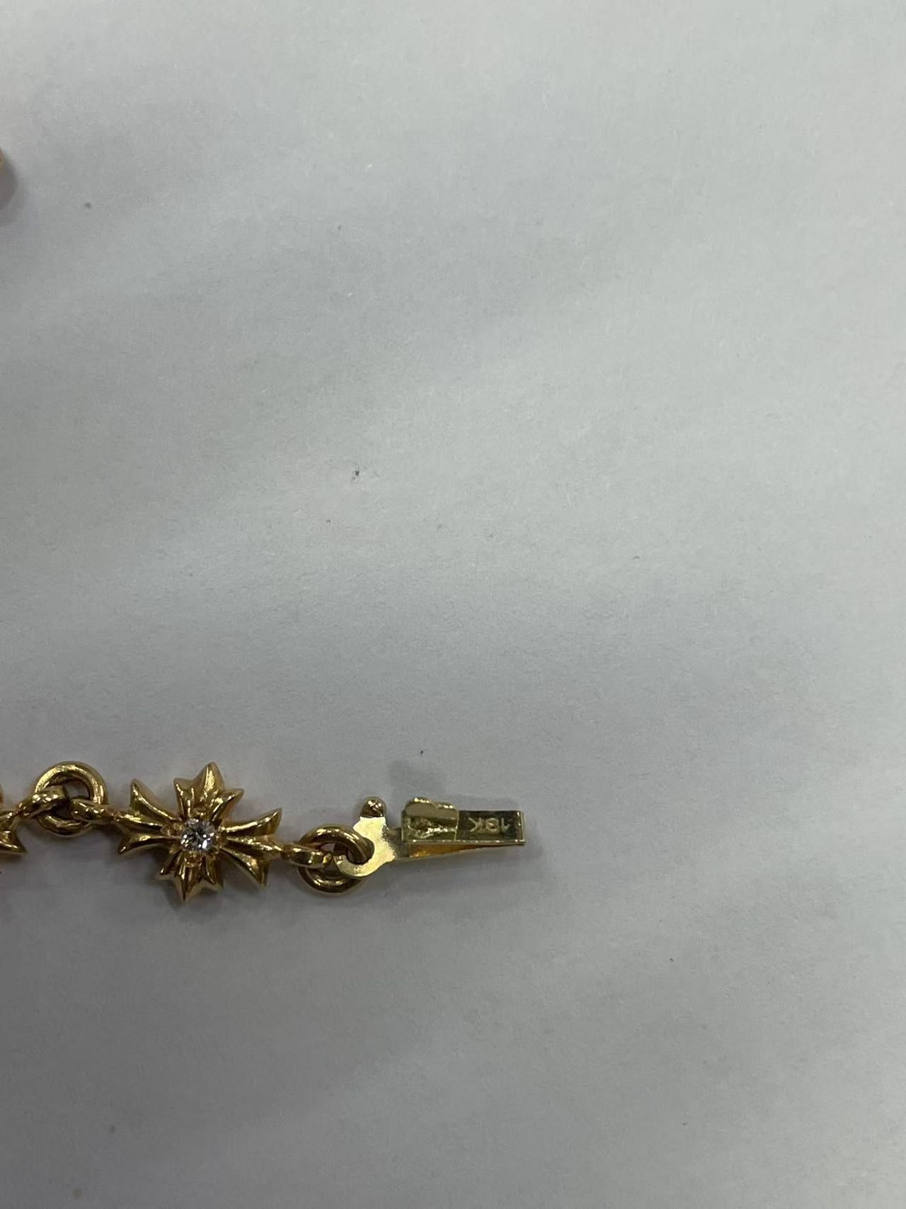 Chrome Hearts Chrome Hearts 22K Gold Diamonds Tiny E Cross Bracelet Size ONE SIZE - 10 Thumbnail
