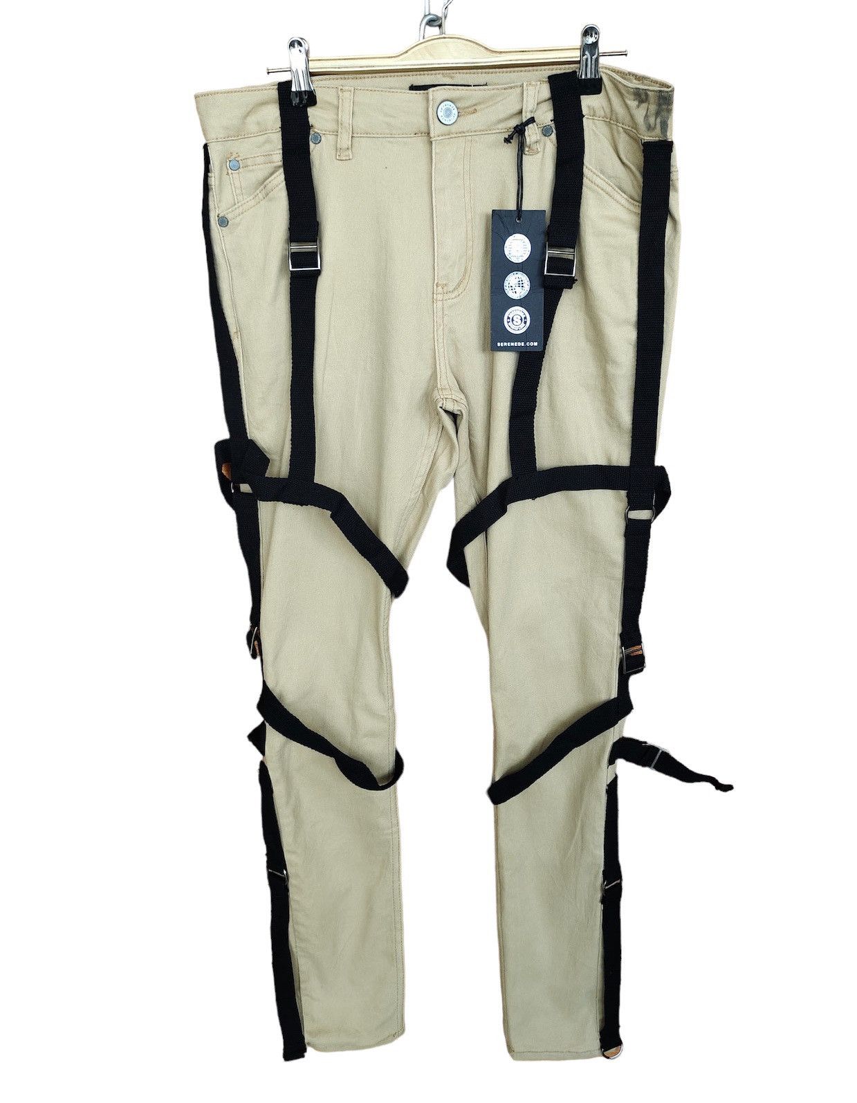 Seditionaries SERENEDE Bondage Acid Wash Cargo Skinny Denim Jeans Size US 34 / EU 50 - 1 Thumbnail