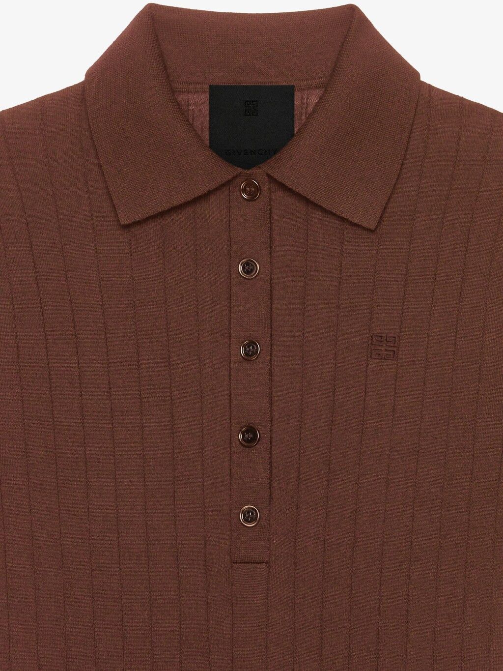 Givenchy o1srvl11e0125 Polo Sweater In Wool in Moka Brown Size S / US 4 / IT 40 - 5 Thumbnail