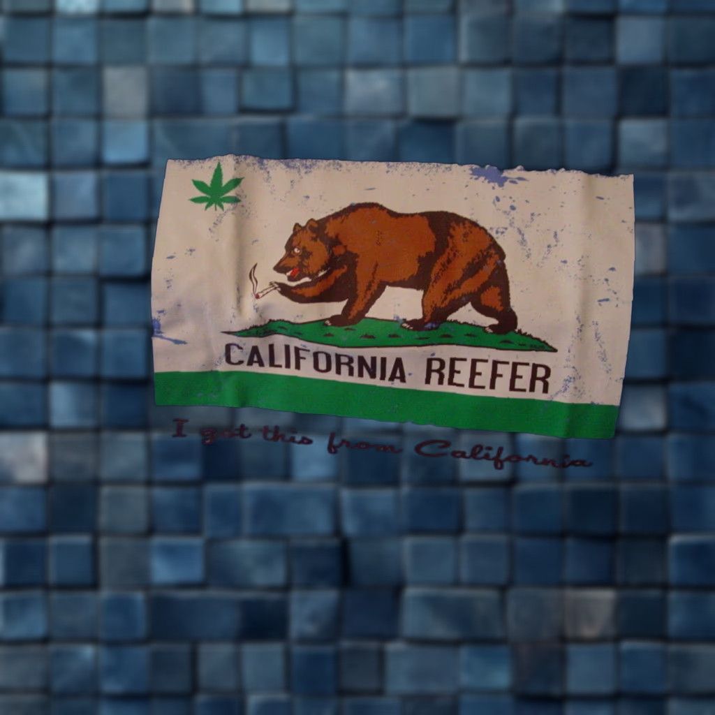 Vintage Vintage California State Flag Reaper Marijuana Leaf Graphic T-Shirt Men Large Blue Size US L / EU 52-54 / 3 - 1 Preview