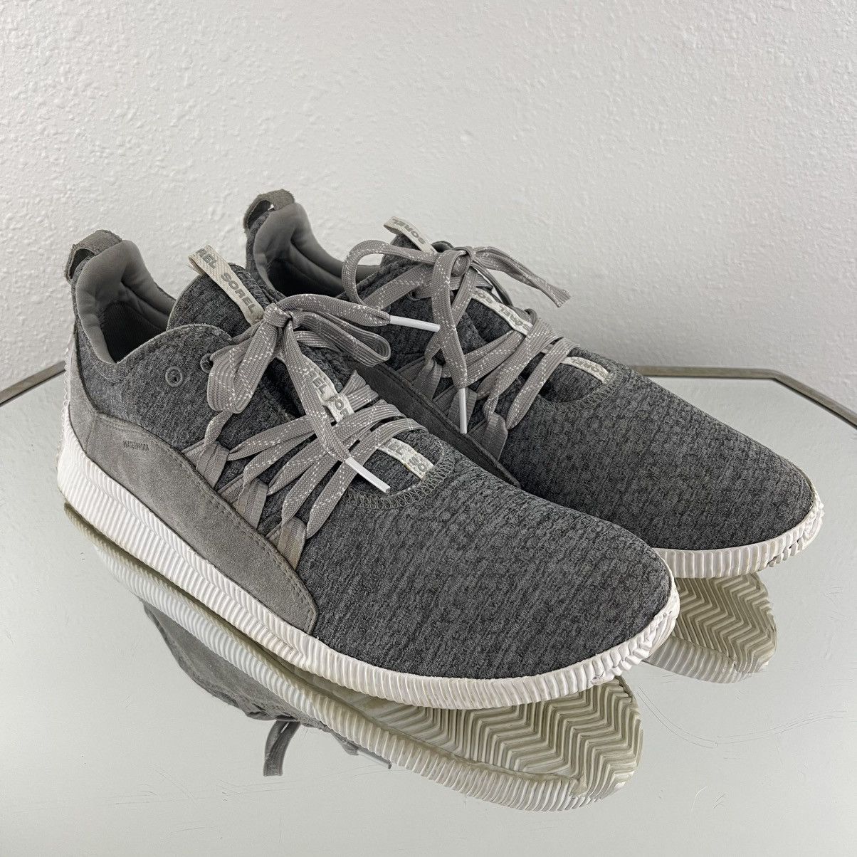 SOREL SOREL Dove Grey Suede Leather White Out N About Sneakers Size US 12 / IT 42 - 4 Thumbnail