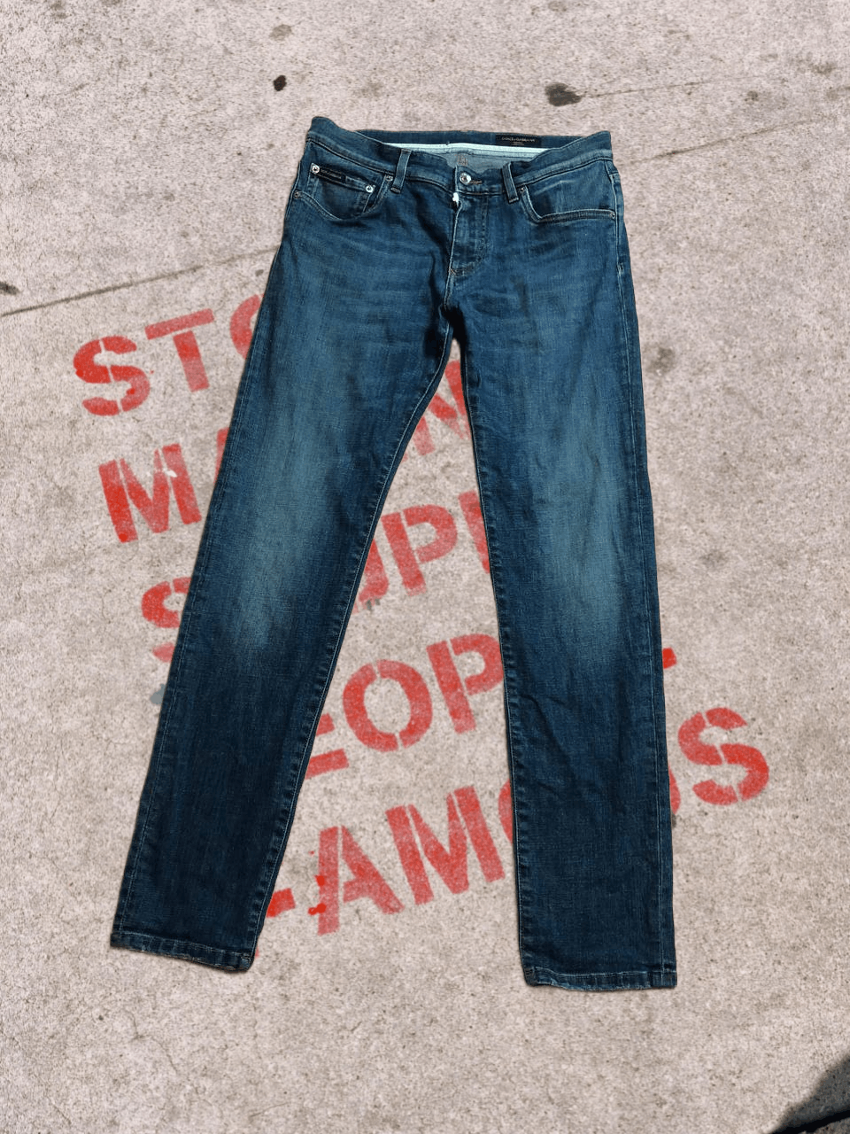 DOLCE GABBANA Men’s Straight Fit Denim Jeans Everyday Wear