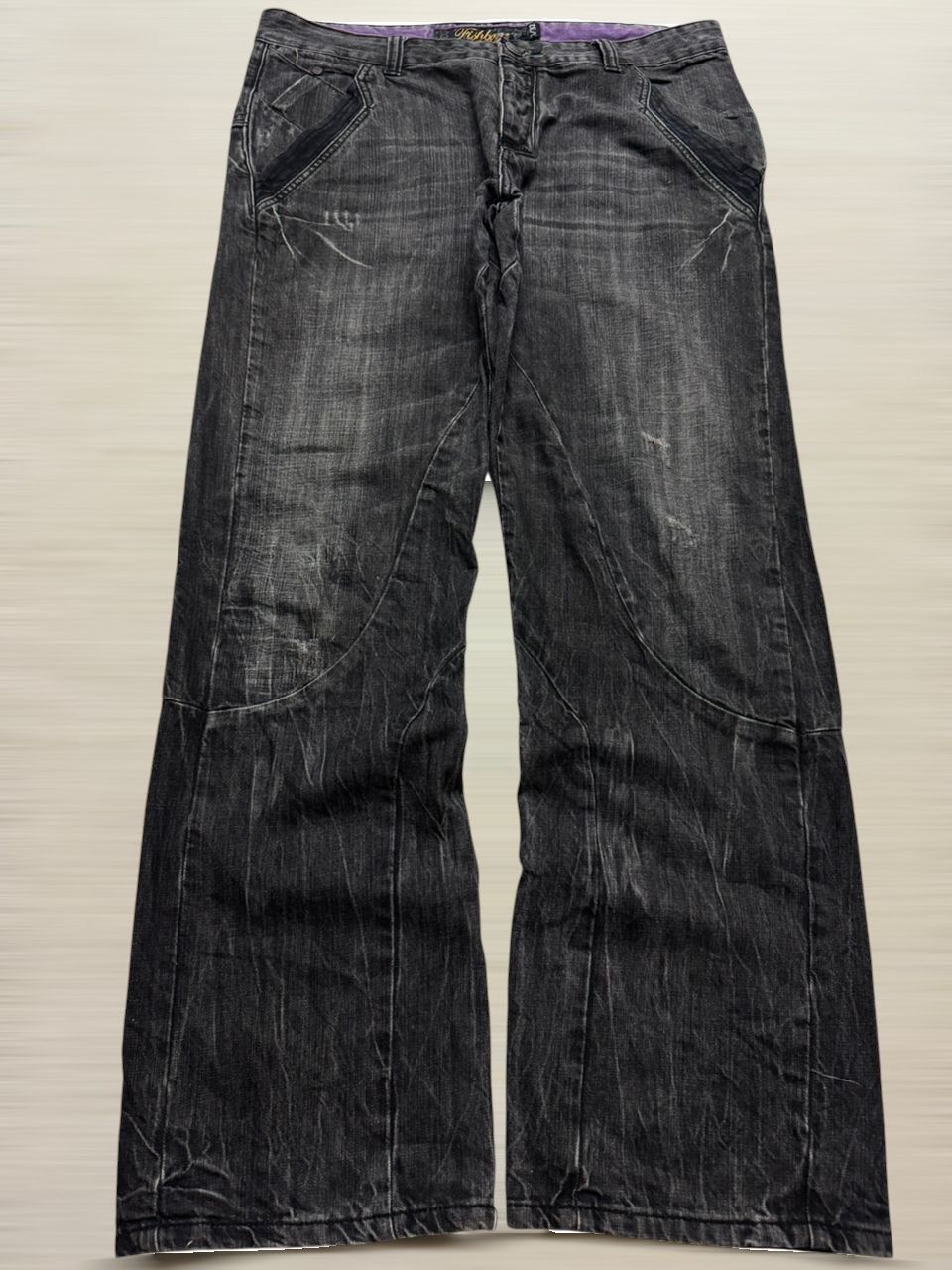 Tornado Mart VINTAGE 2000s JAPANESE FISHBONE BLACK MULTI-POCKET RARE Size US 35 - 2 Thumbnail
