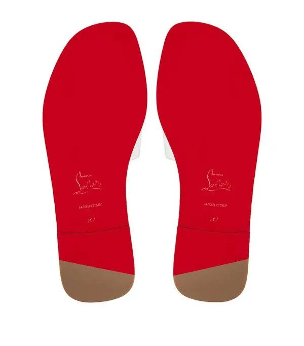 Christian Louboutin o1bcso1str0825 Cl Mule Leather Flat Sandals in White Size US 10 / IT 40 - 4 Thumbnail