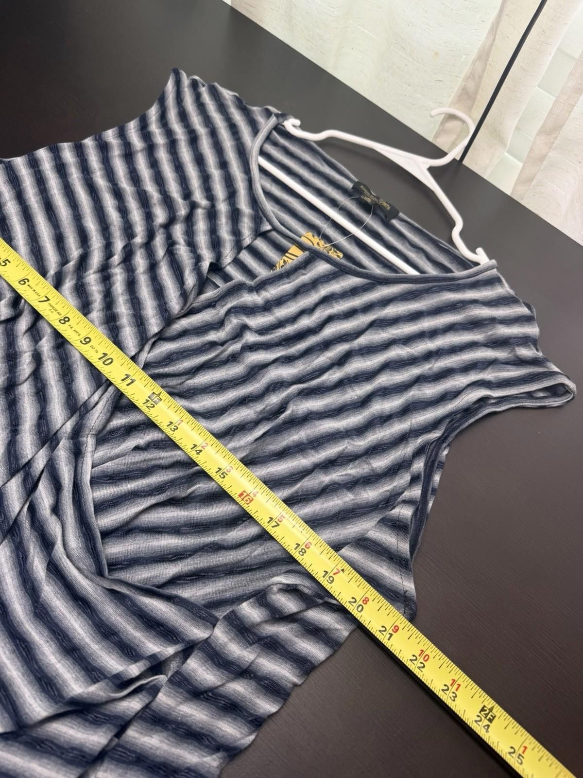 Other Suzanne Betro 3X Stripe Surplice Drape Top Blue Gray Size 3XL / US 20-22 - 5 Thumbnail