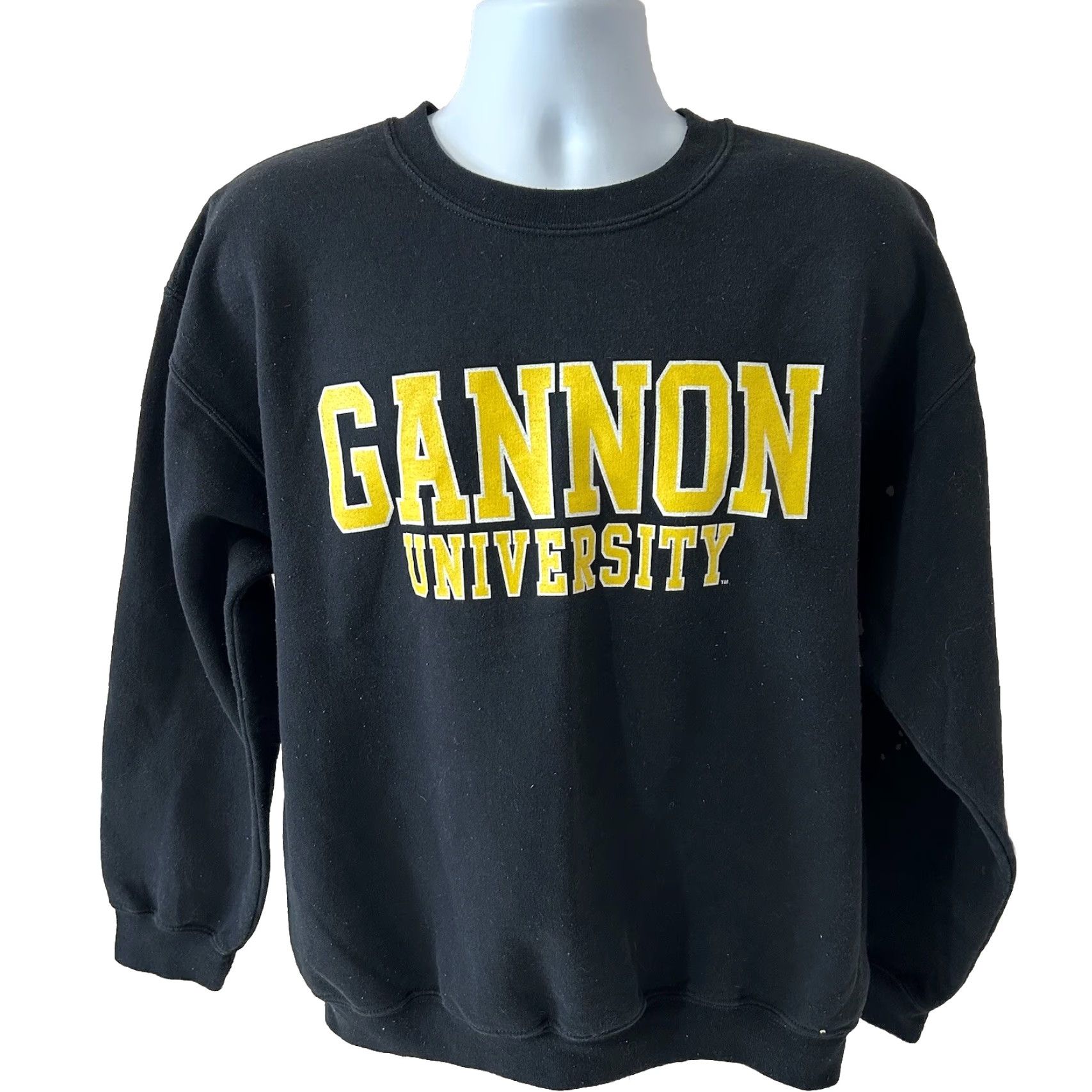 Vintage VINTAGE Gannon University Sweatshirt MV Sport Men Large Black Crew Neck Pullover Logo University Mens Regular Fit Long Sleeve Cotton Polyester Knit Size US L / EU 52-54 / 3 - 2 Thumbnail