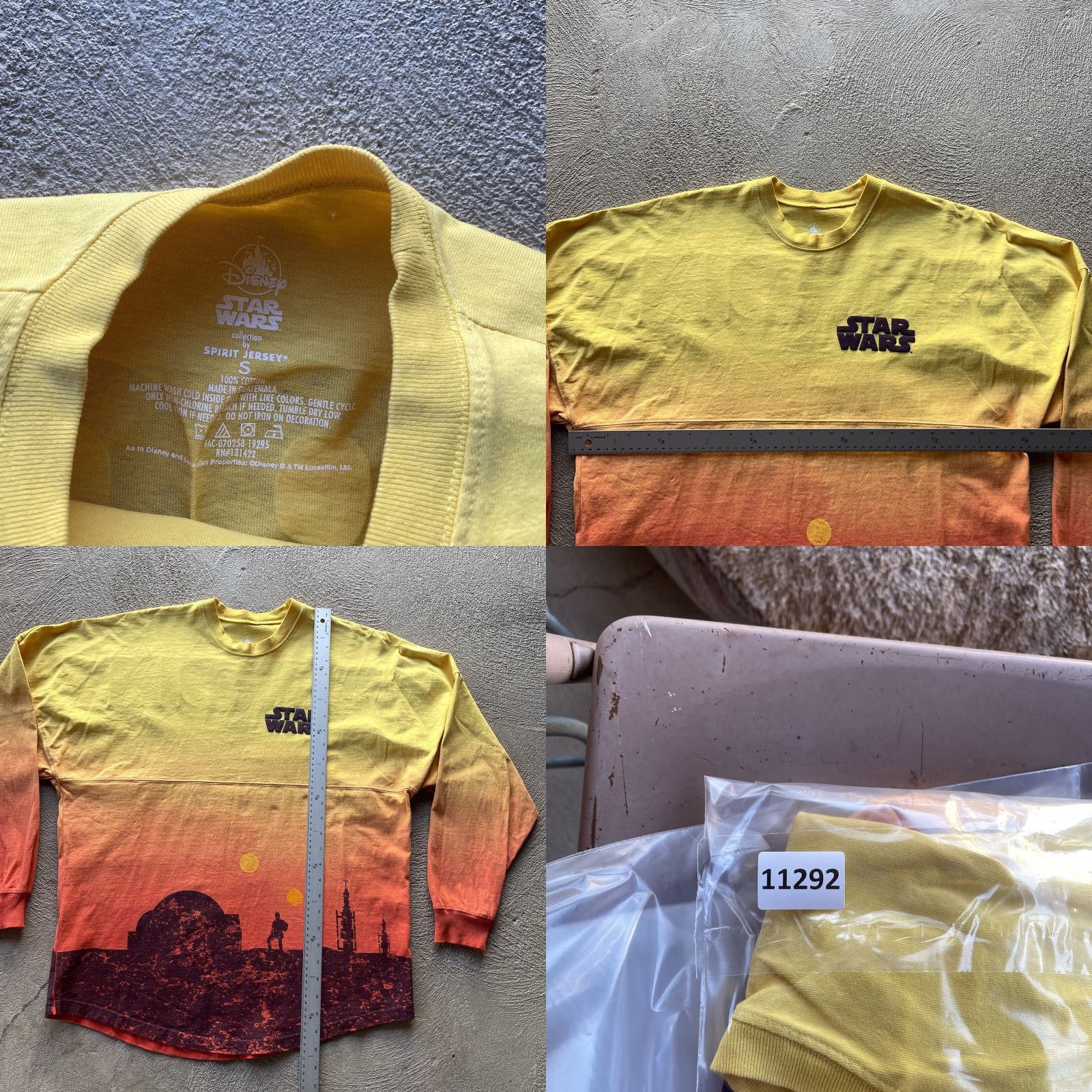 Disney Disney Star Wars Shirt Mens Small Yellow Spirit Jersey Luke Skywalker Tatooine Crew Neck Cotton Jersey 90s Theme Stars Movie Classicts Short? Size US S / EU 44-46 / 1 - 8 Thumbnail