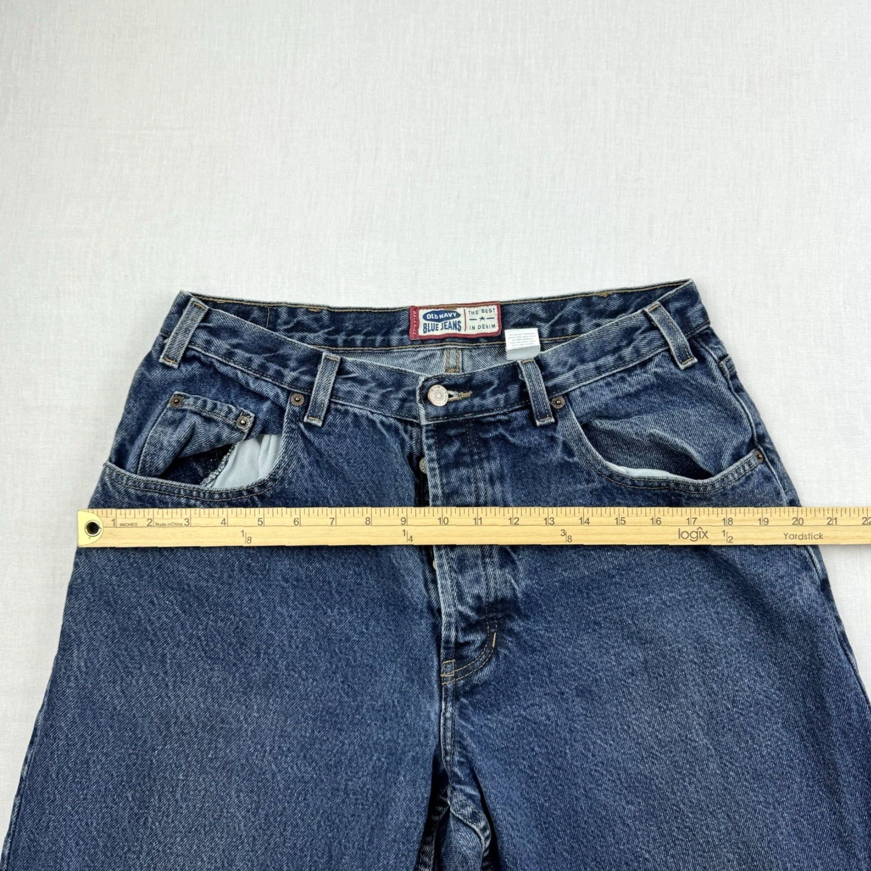 Old Navy VINTAGE Old Navy Jeans Men 35x34 Blue Baggy Grunge Y2K 90s Button Fly 90s Grunge Size US 35 - 7 Thumbnail