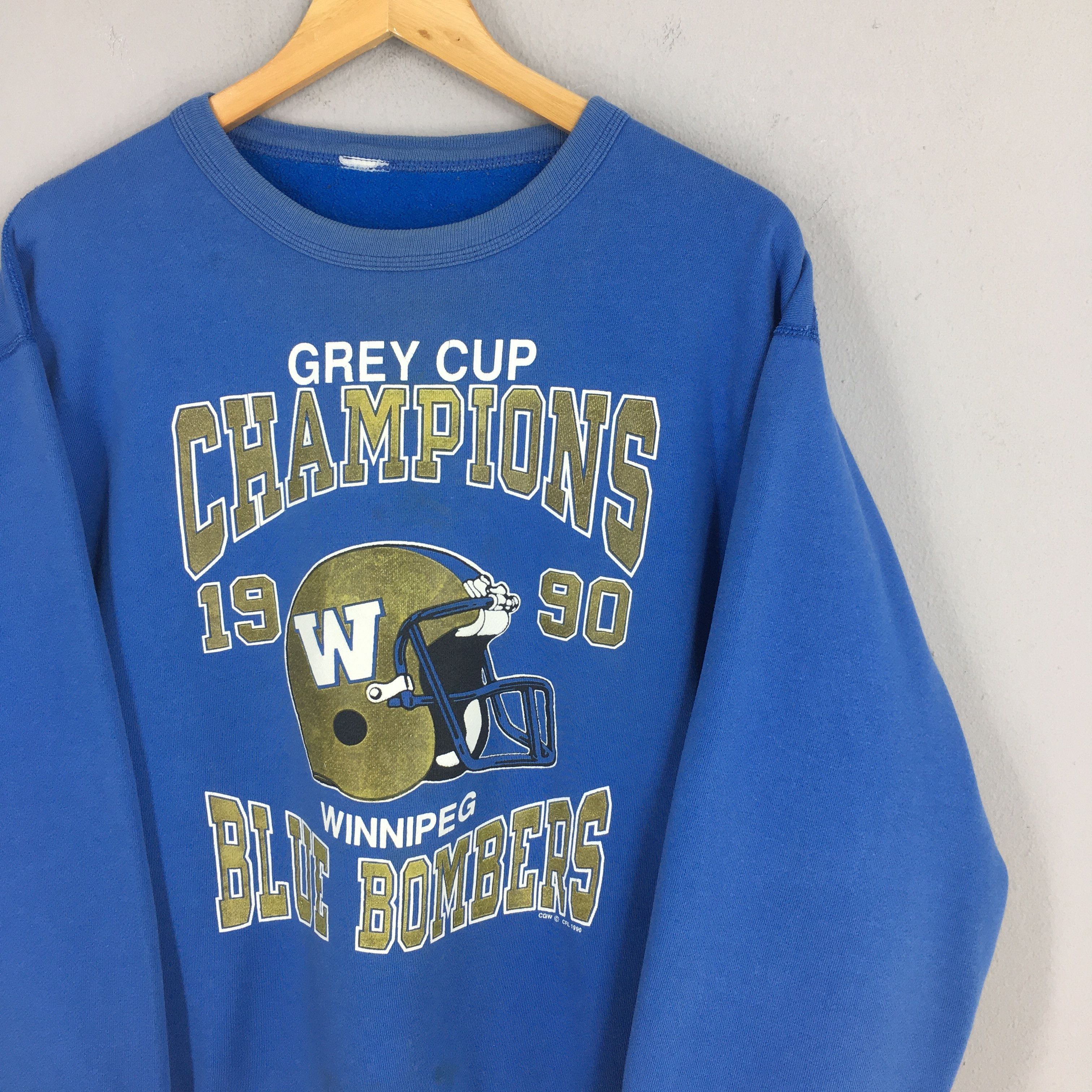 NFL Vintage Winnipeg Blue Bombers CFL Sweatshirt Large Size US L / EU 52-54 / 3 - 2 Thumbnail