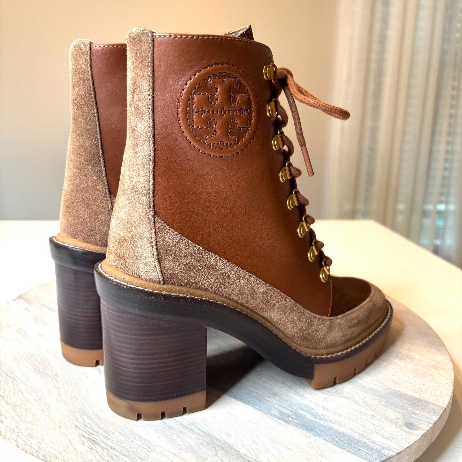 Tory Burch Tory Burch Miller Suede Lug Sole Boots Combat US Size 7.5 Size US 7.5 / IT 37.5 - 6 Thumbnail