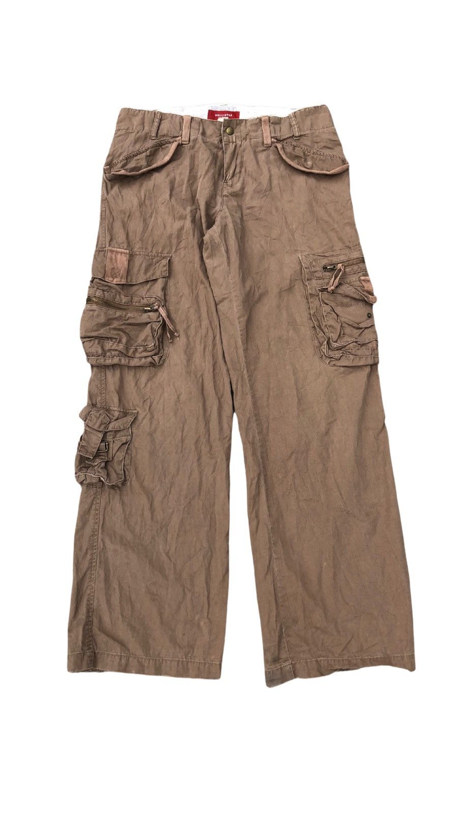 image of Archival Clothing Hollister Multi Pocket Cargo Pants in Brown, Men's (Size 33)