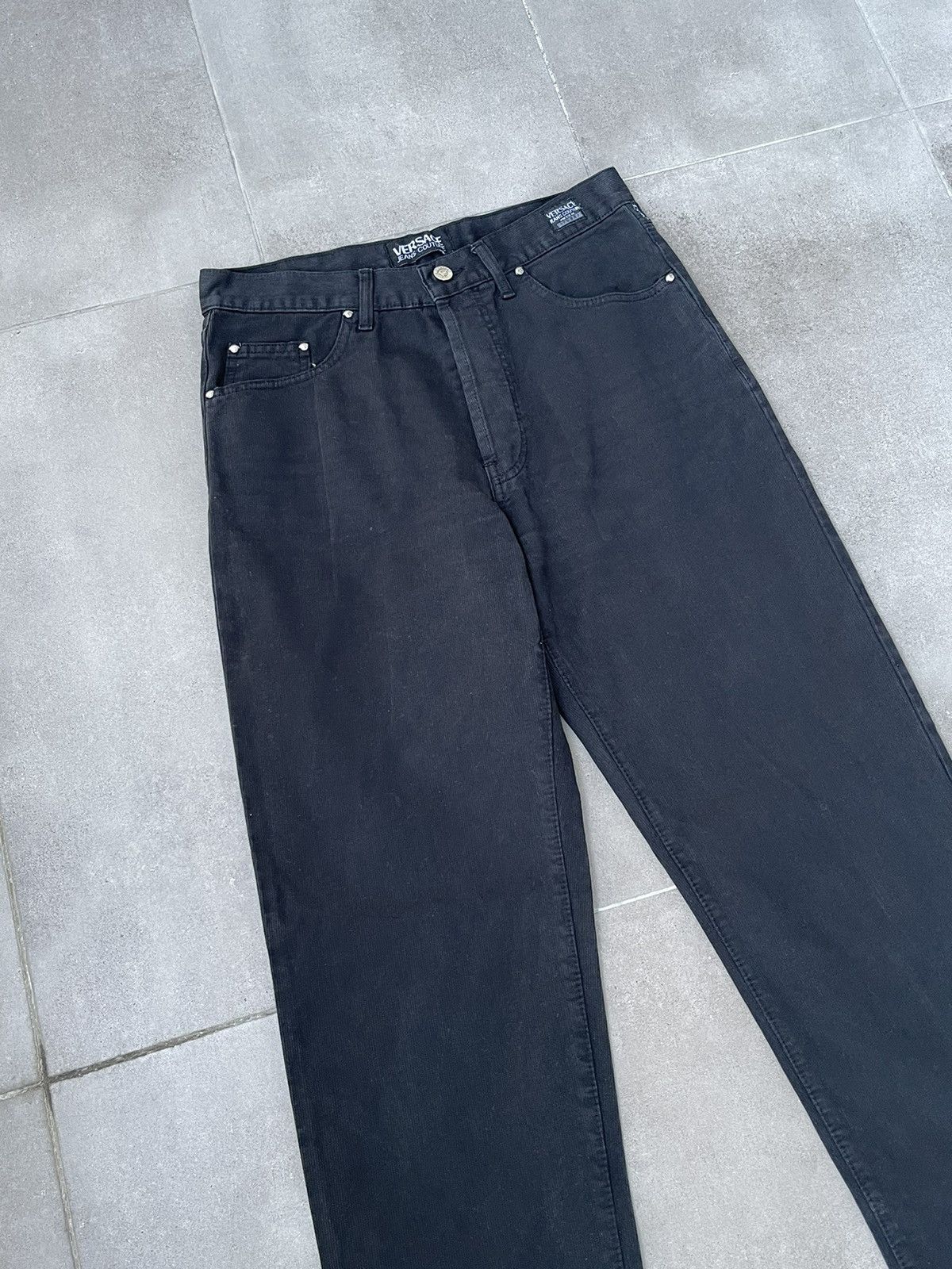 Versace Versace Jeans Couture High Rise Corduroy Black Denim Pants Size US 32 / EU 48 - 10 Thumbnail