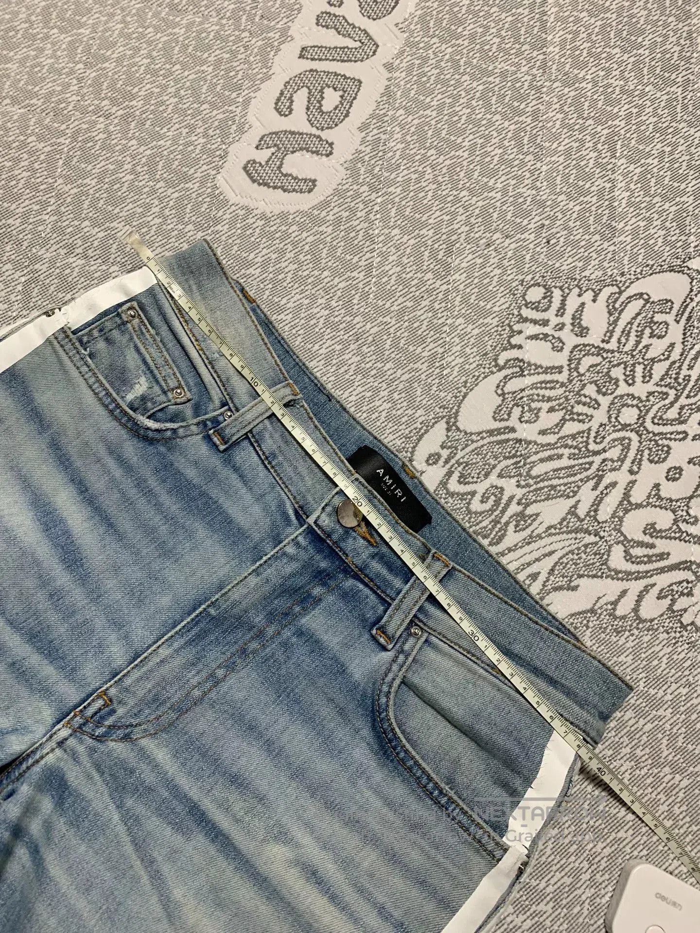 Amiri AMIRI Striped Distressed Washed Jeans. Size US 31 - 6 Thumbnail