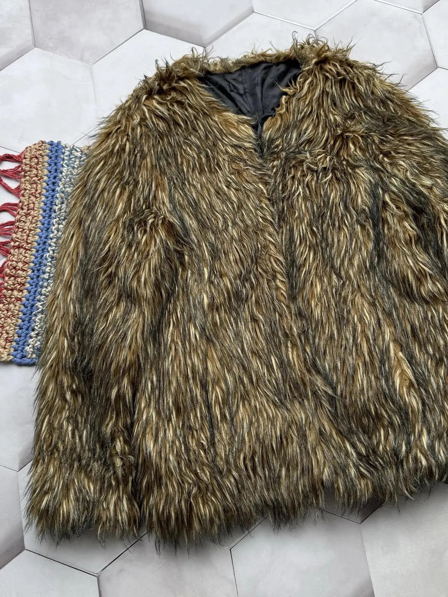 Japanese Brand Vintage Faux Fux Coat (E4) Size L / US 10 / IT 46 - 2 Thumbnail