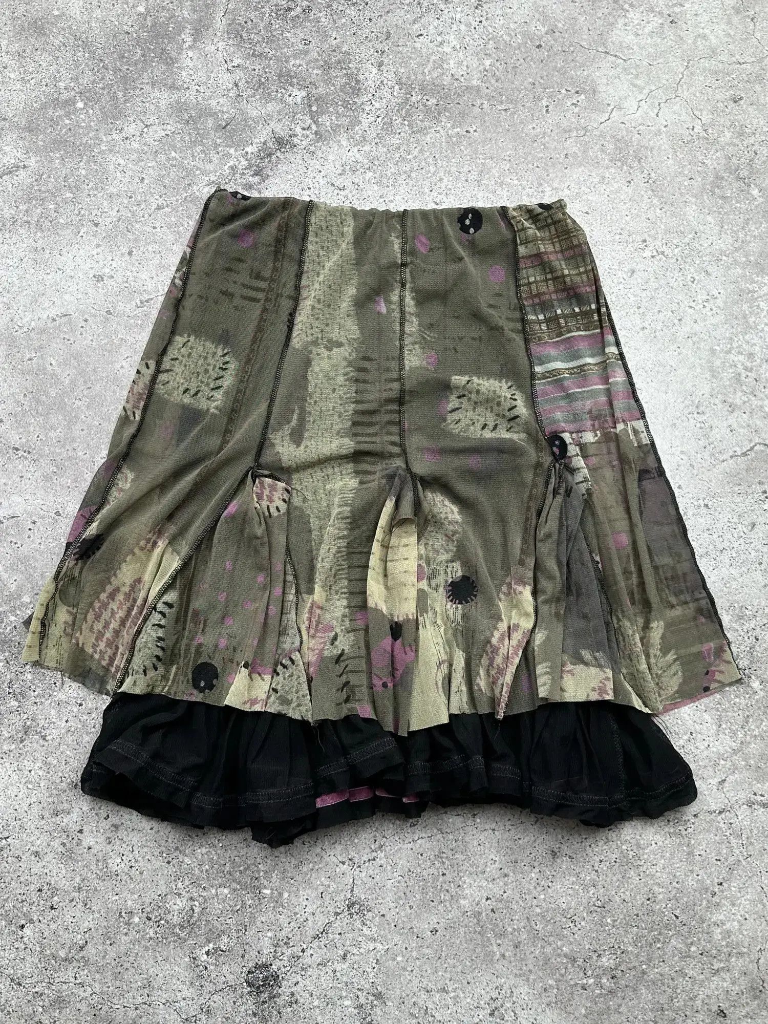 Japanese Brand Vintage Printed Flare Skirt C44(V135)(E8) Size 25" / US 0 / IT 36 - 4 Thumbnail