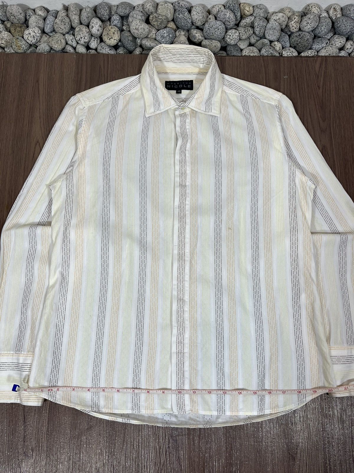 Matsuda × Nicole Club × Vintage Nicole Monsieur Double Collar Striped Button Shirt Size US L / EU 52-54 / 3 - 13 Thumbnail