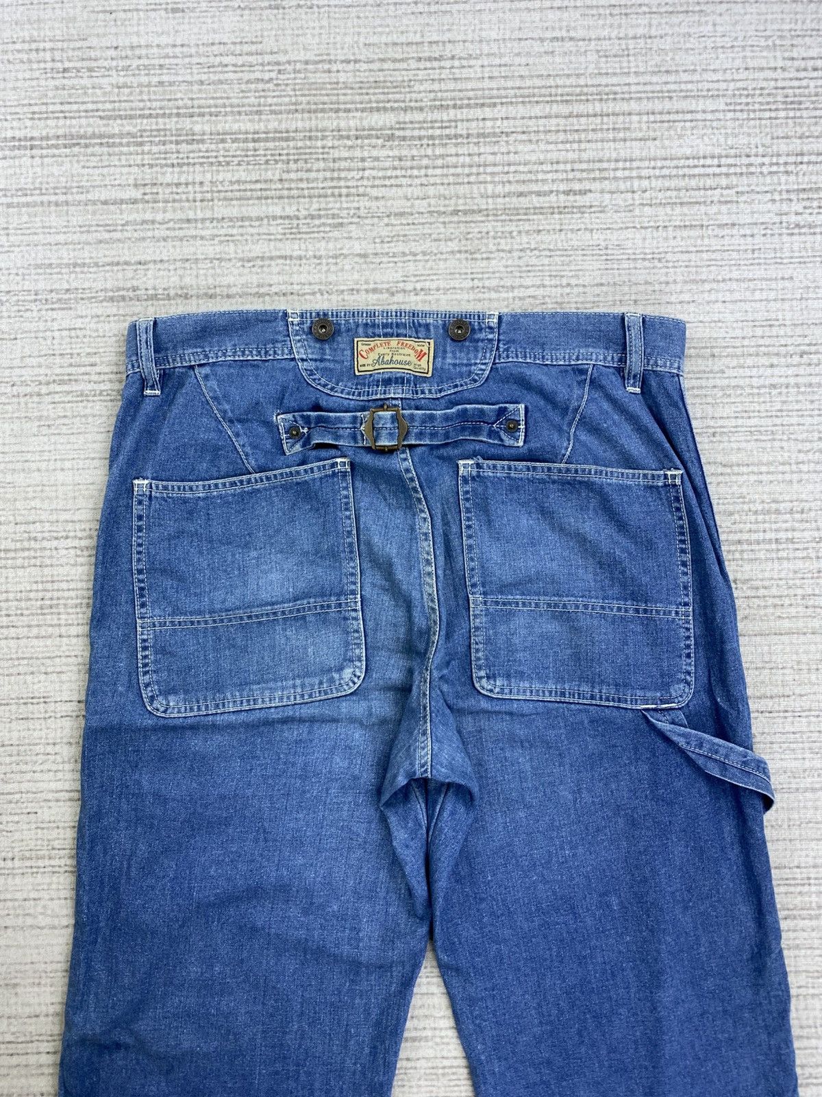 ABAHOUSE × Japanese Brand × Vintage Vintage Abahouse Carpenter Buckle Back Denim Pants Size US 34 / EU 50 - 10 Thumbnail