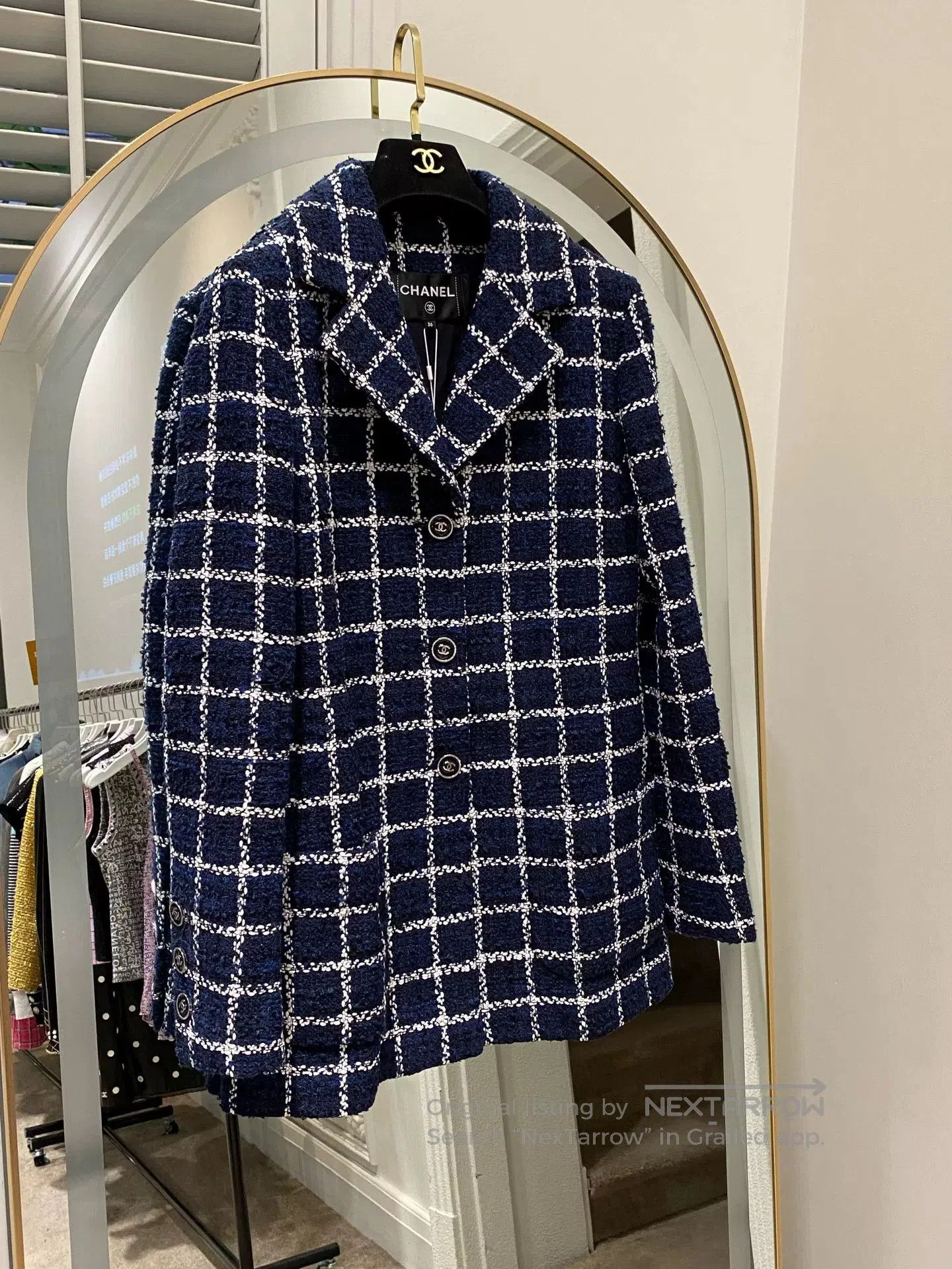 Chanel Chanel 2024 Blue Plaid Lapel Coat. Size US XS / EU 42 / 0 - 1 Thumbnail
