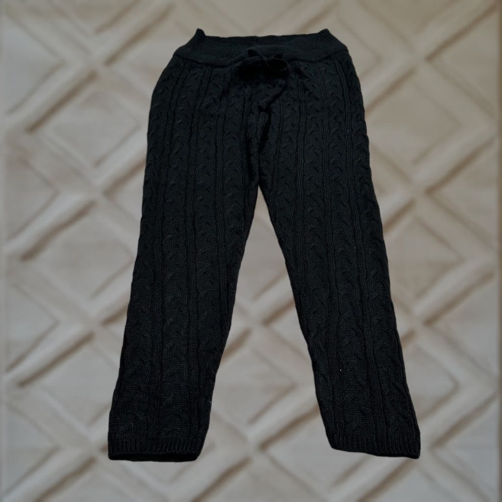 Fashion Nova Fashion Nova Sweatpants Womens XL Black Tapered Leg Drawstring Knit Breathable Comfort Elastic Waist Casual Fit Classic Size 40" / US 18 - 1 Thumbnail