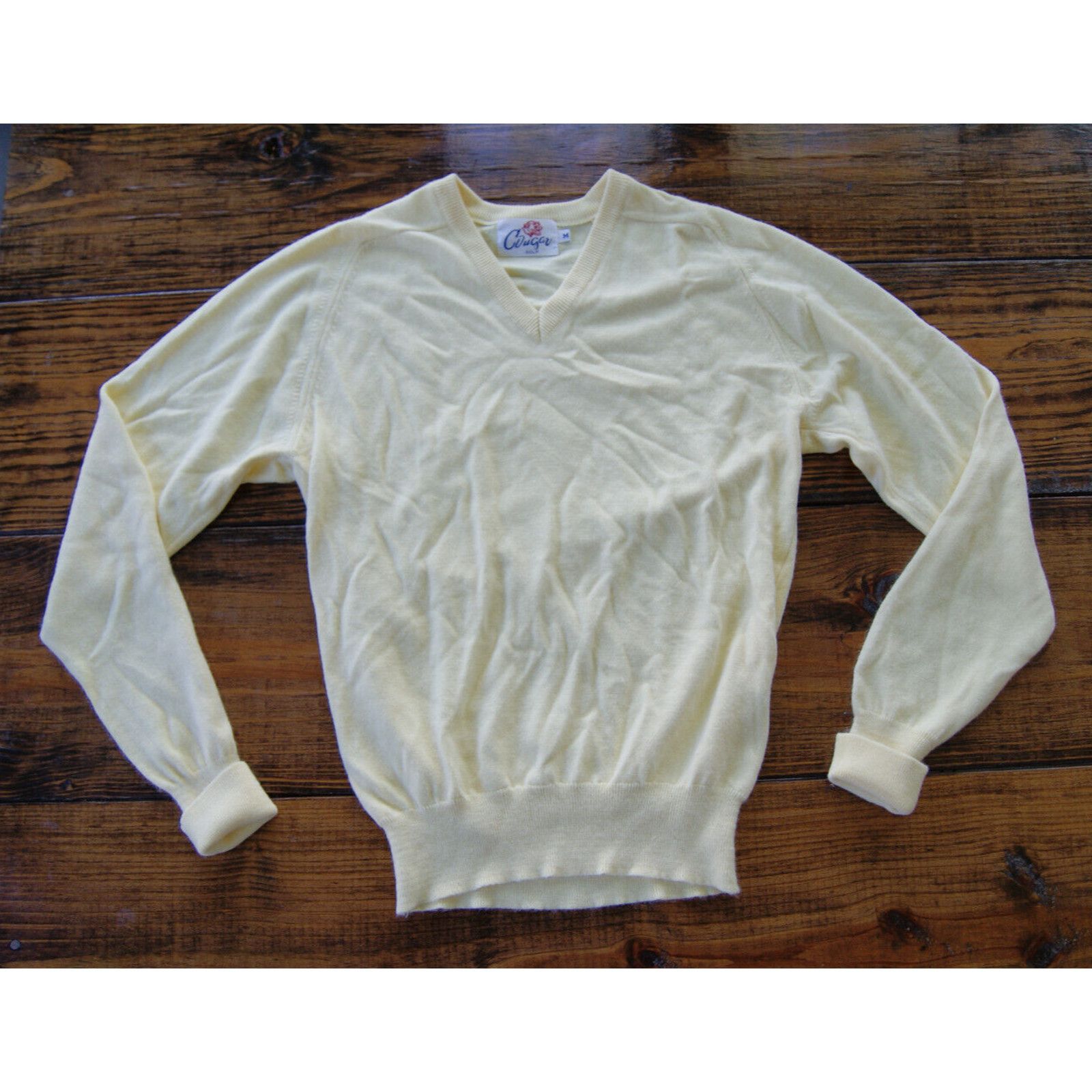 Other VTG Canary Mens M VNeck Sweater Cougar Golf Soft Orlon Acr Size US M / EU 48-50 / 2 - 1 Thumbnail