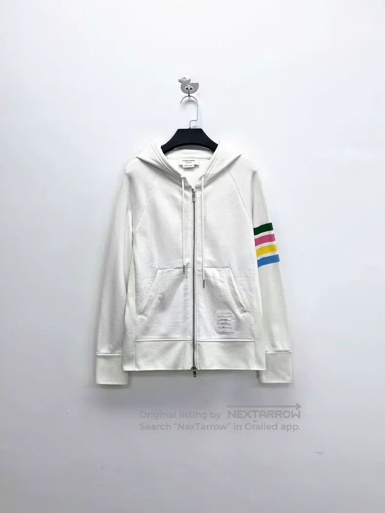 Thom Browne Colorful striped four-stripe zipper hoodie jac
