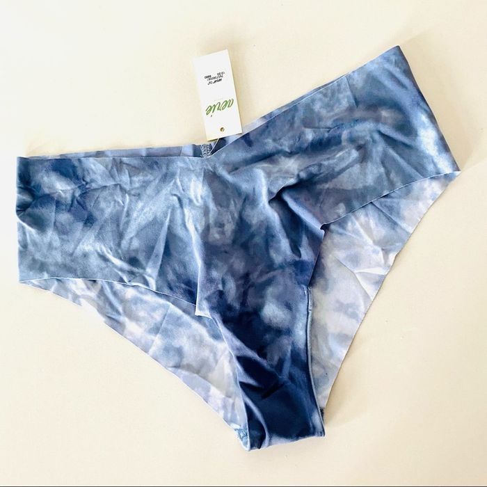 American Eagle Outfitters NEW AERIE AEO Blue Navy White Tie Dye Cheeky  Panties Undies