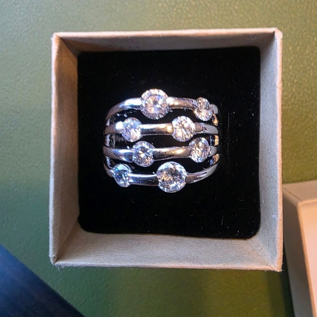 The Unbranded Brand Silver Tone Cubic Zirconia Wrap Ring Size ONE SIZE - 1 Thumbnail