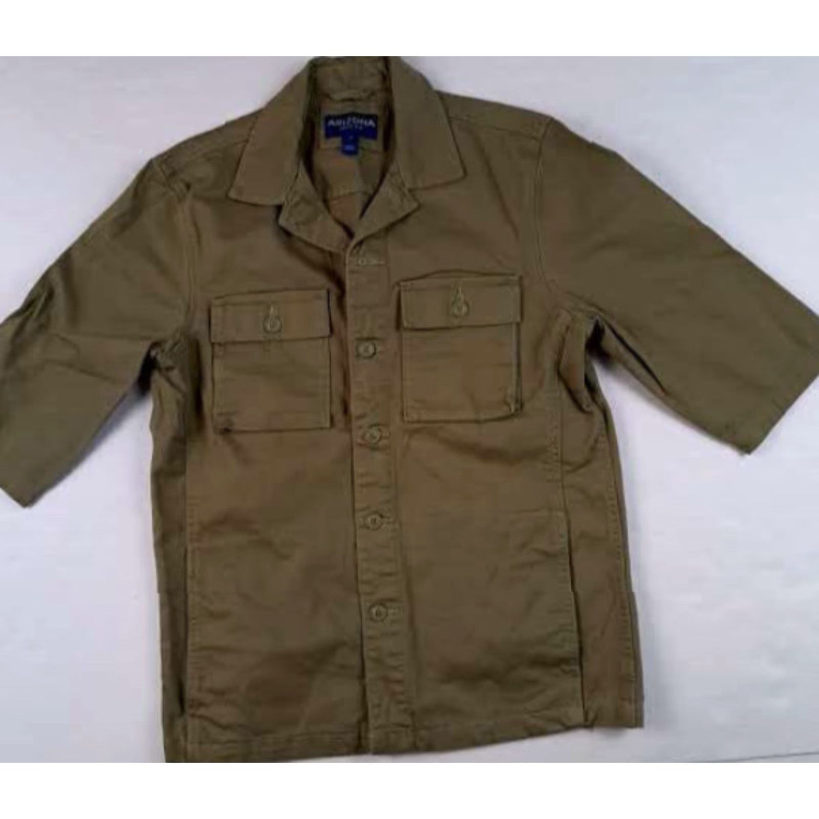 Vintage Arizona Jeans Shirt Button-Up Men Medium Tan Brown Cotton Canvas Short Sleeve Button-Up 29in Long All Seasons Outdoors Pockets Regular Size M Size US M / EU 48-50 / 2 - 2 Thumbnail