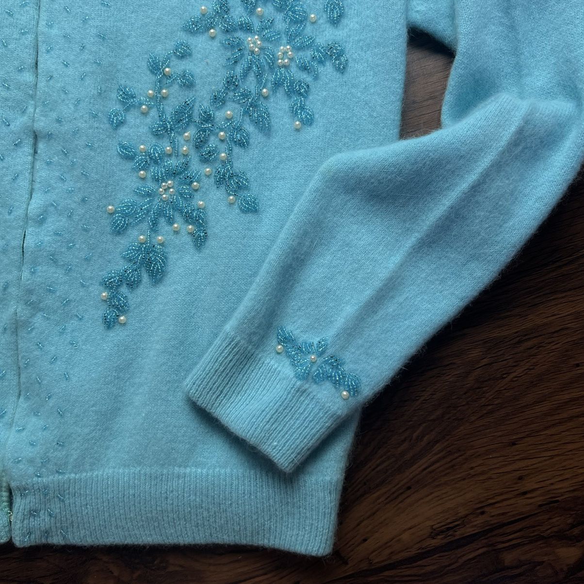 Aran Isles Knitwear × Homespun Knitwear Lampwool Angora Vintage 90s Cadigan Size S / US 4 / IT 40 - 6 Thumbnail