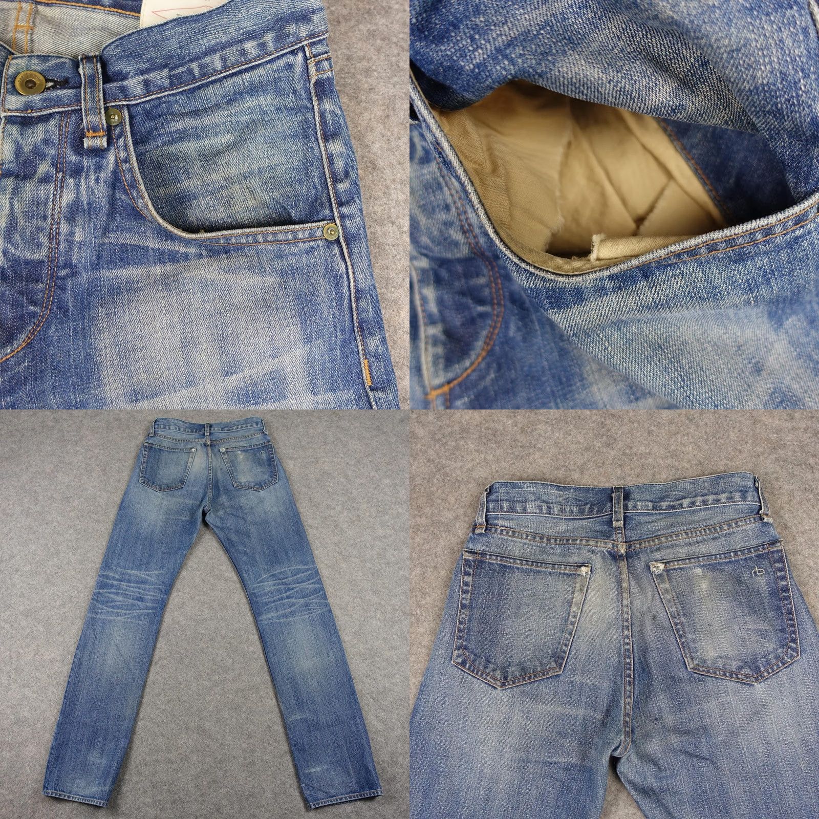 Rag & Bone rag & bone RB 15X Jeans Slim Straight Mens 28x33 Blue Medium Wash Distressed Vintage-Inspired Pockets 5-Pocket Denim Cotton M1551K165 Size US 28 / EU 44 - 8 Thumbnail