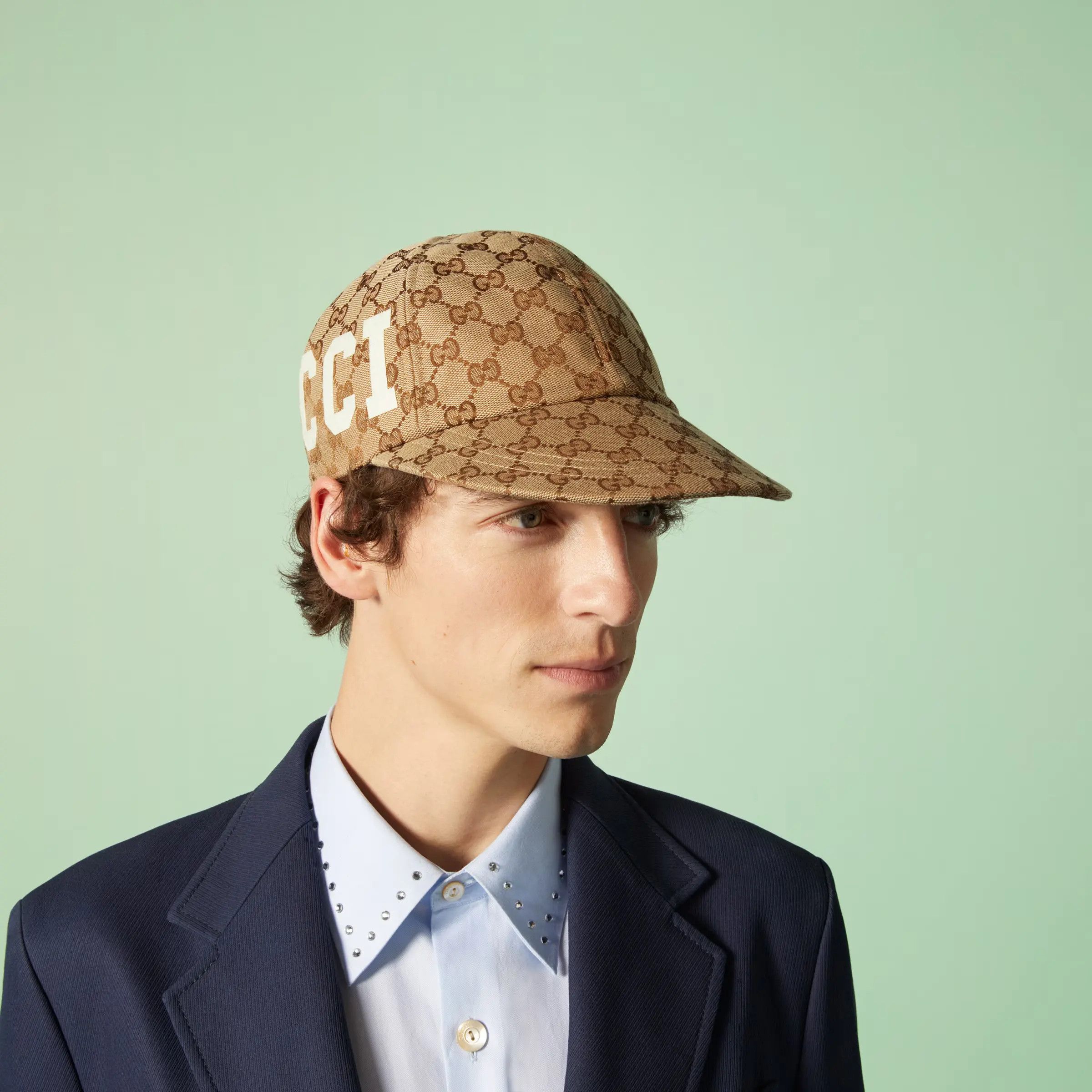Gucci GUCCI beige GG Web logo canvas baseball cap Medium NWT Size ONE SIZE - 1 Thumbnail