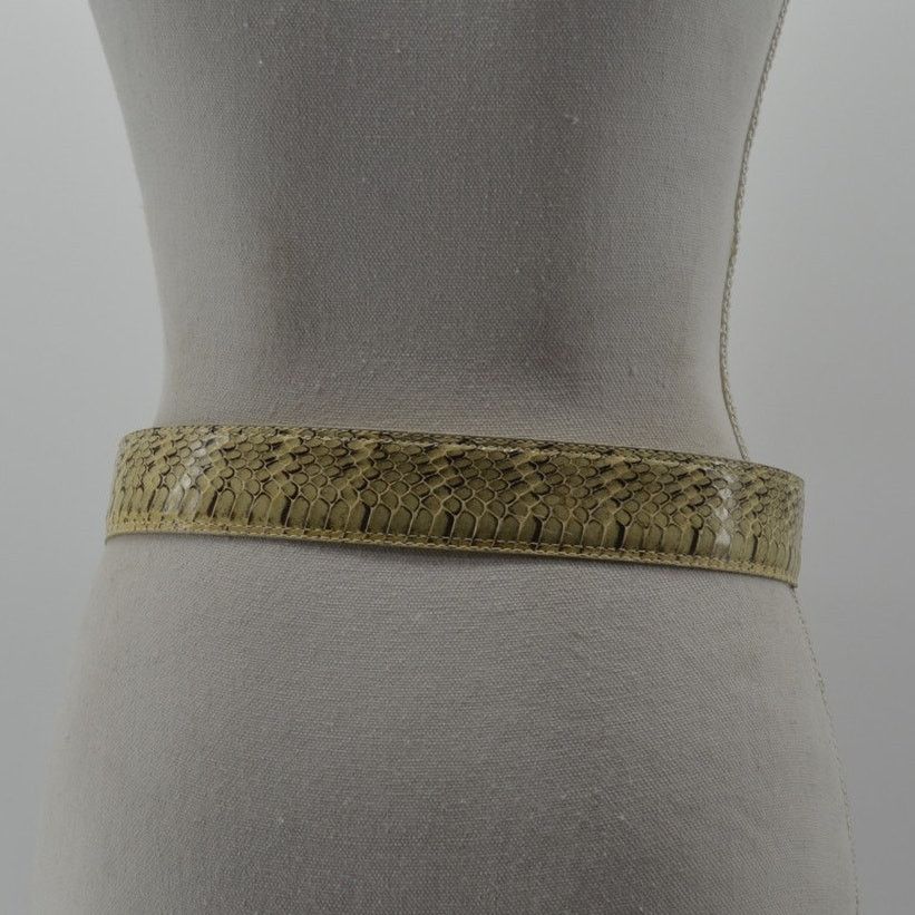 Vintage Ritz Accessory Lady Genuine Snake Skin M/L Wide Belt Preppy Size ONE SIZE - 8 Thumbnail