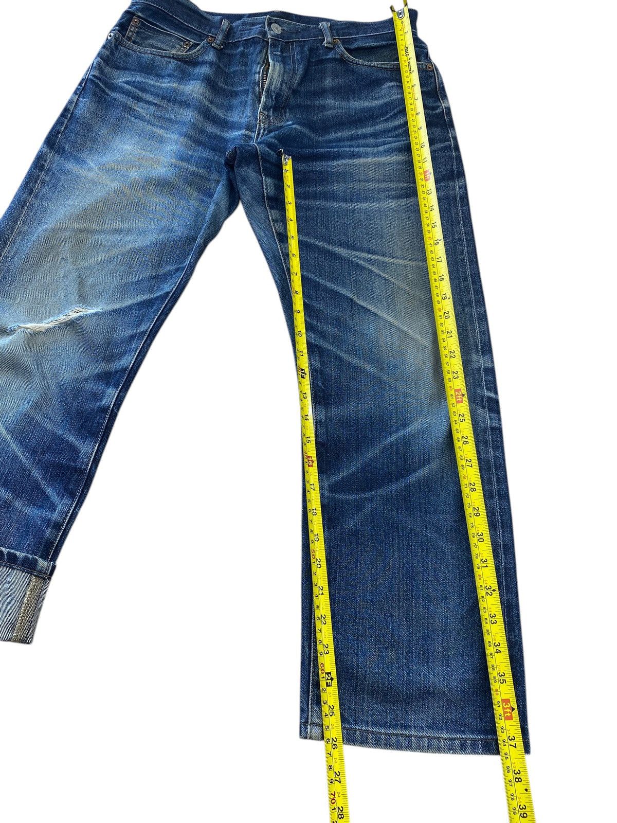 Uniqlo Uniqlo X Selvedge Faded Wash Straight Leg Jeans Size US 33 - 8 Thumbnail