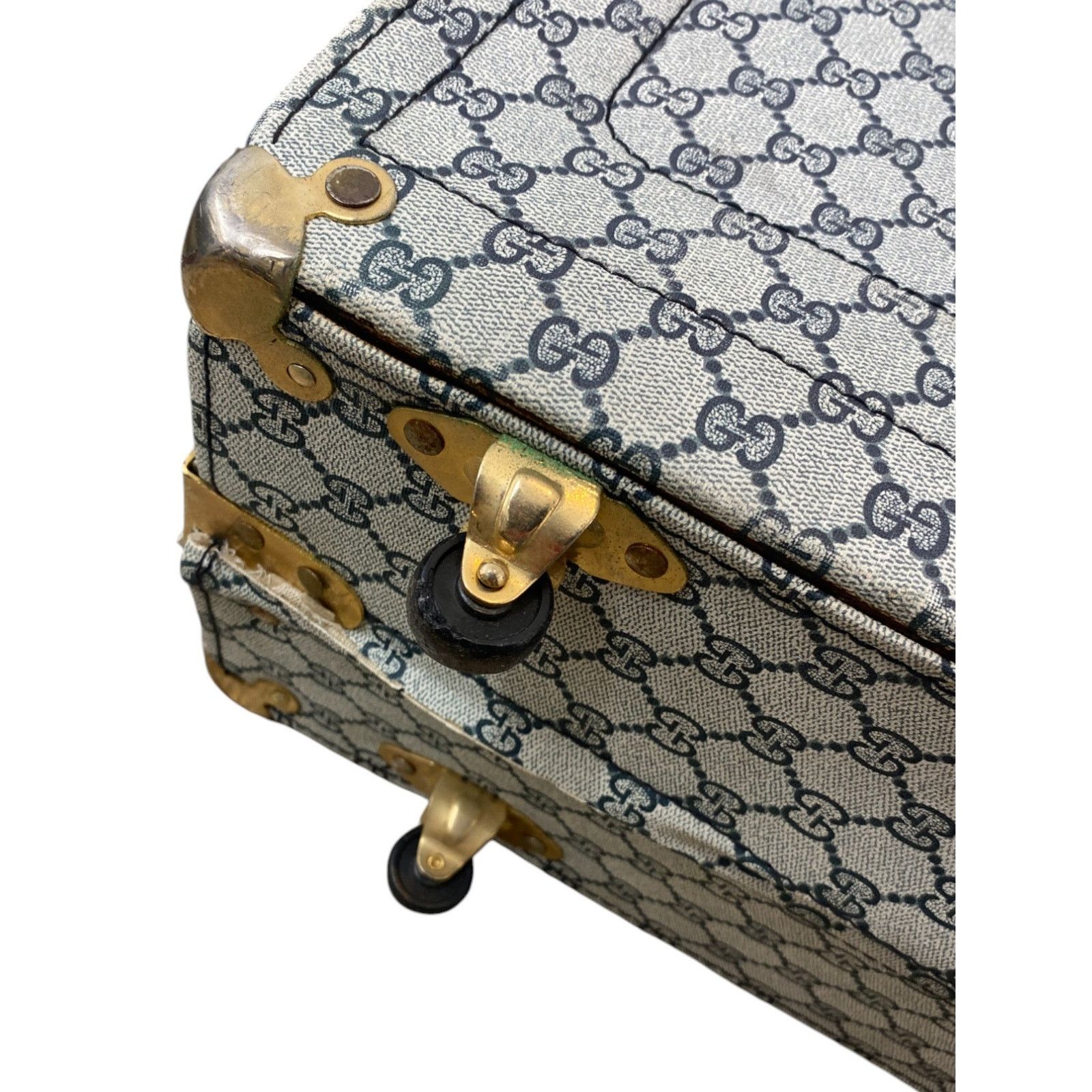 Gucci 1970s Monogram Webstripe Gray Suitcase Size ONE SIZE - 16 Thumbnail