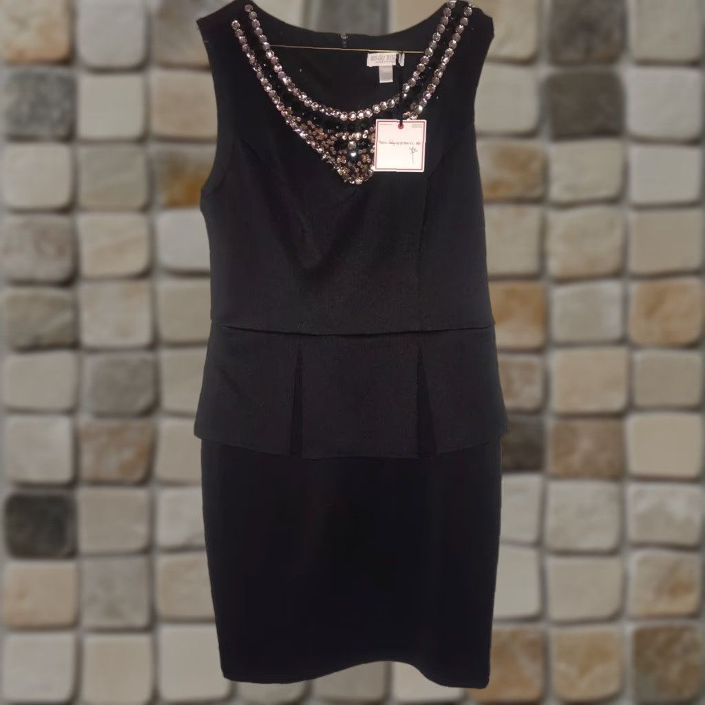Vintage VINTAGE BISOU BISOU Michele Bohbot Womens Dress Black Embellished Layered Upper Short Sleeveless Size 10 Womens Size L / US 10 / IT 46 - 1 Thumbnail