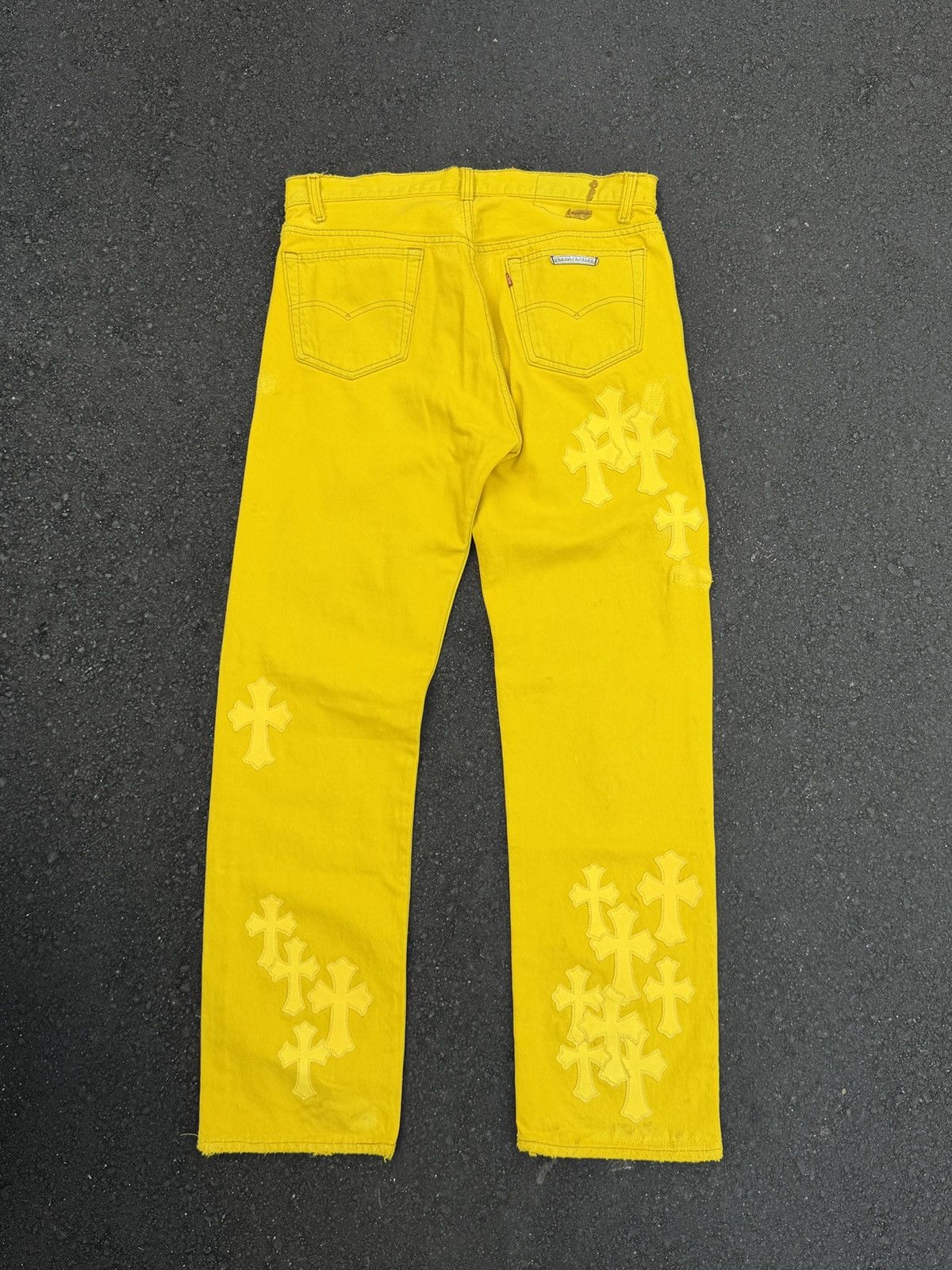 Chrome Hearts Chrome Hearts Yellow Cross Patch Levi's Jeans Size US 33 - 3 Thumbnail