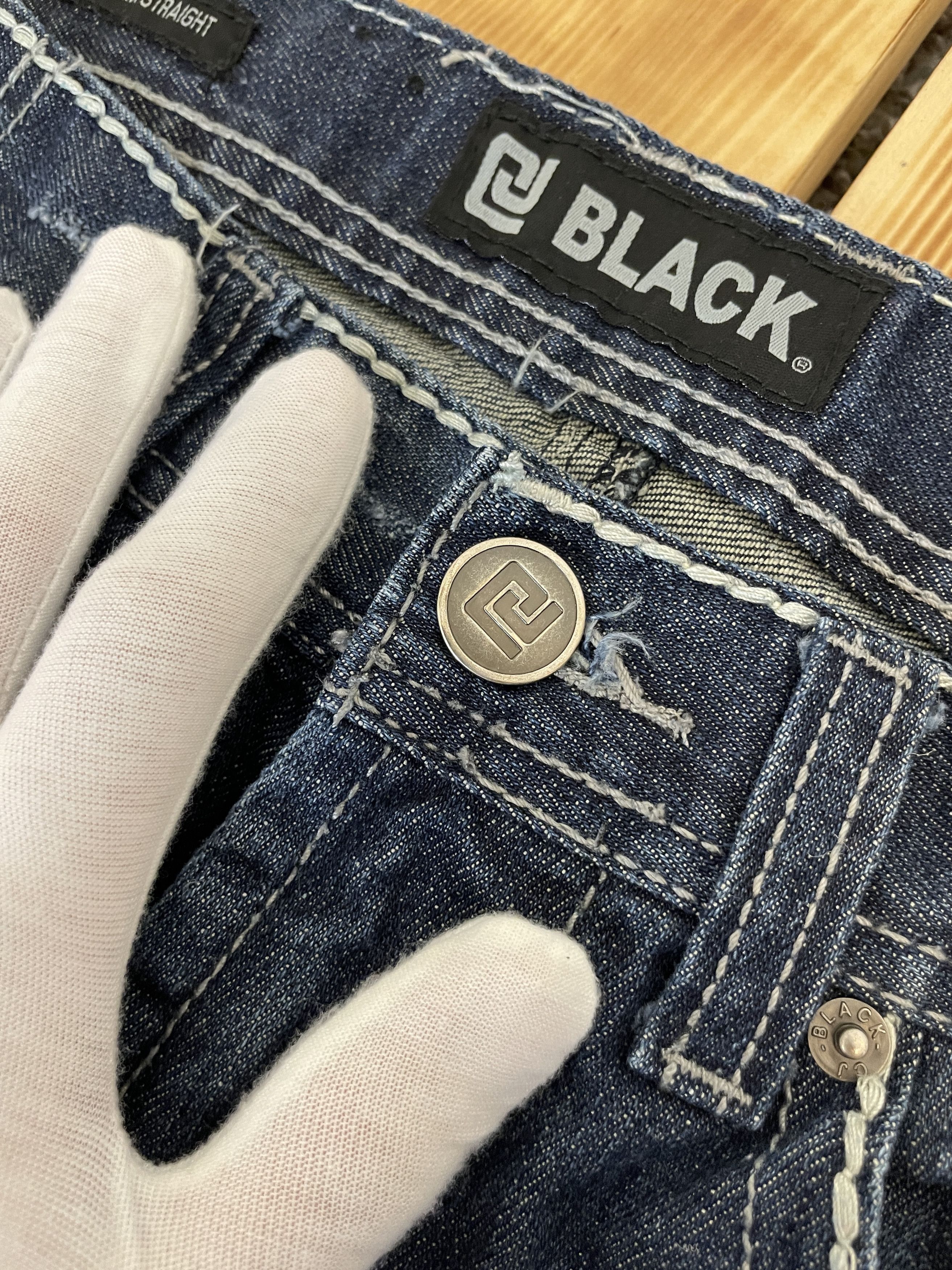 Affliction Y2K Jeans BLACK Low Rise Slim Straight Cross Pattern Size US 32 / EU 48 - 5 Thumbnail