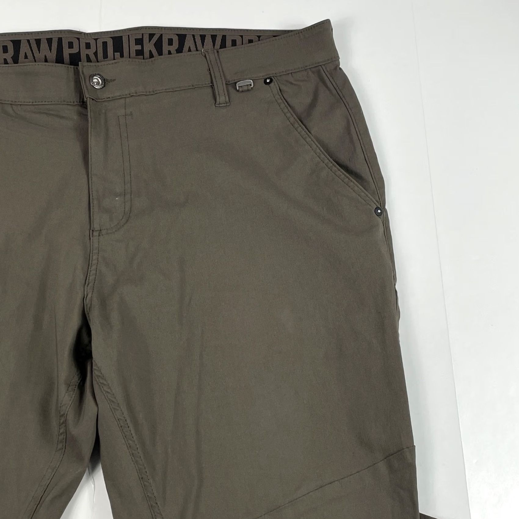 Vintage Projek Raw Pants Mens 40 x 29 Green Flex Chino Workwear Stretch Urban City Hiking Size US 40 / EU 56 - 3 Thumbnail