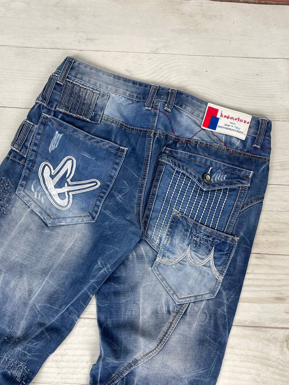 Japanese Brand Kosmo Lupo Denim Jeans Patchwork Multipockets Y2K Size US 36 / EU 52 - 14 Thumbnail