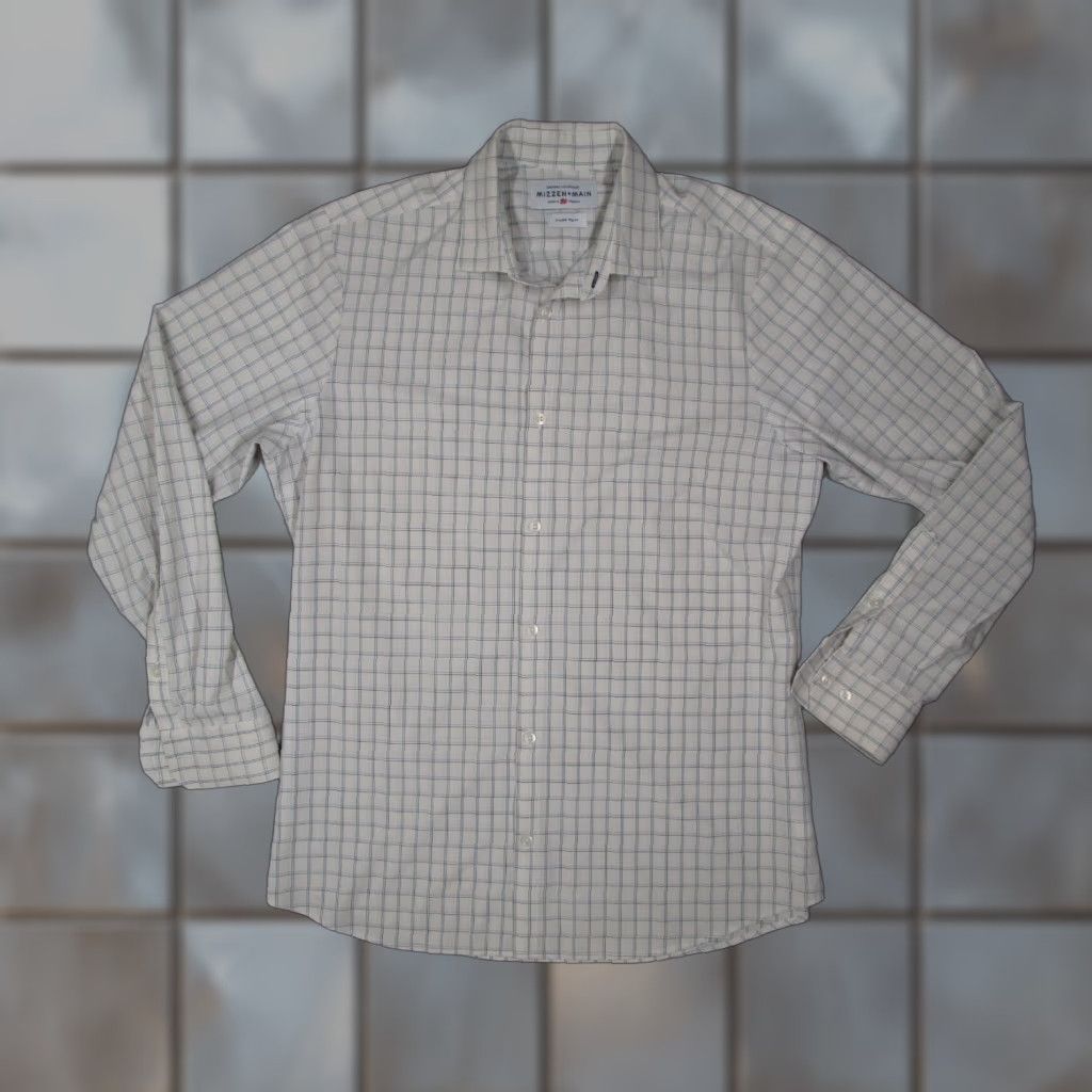 Mizzen+Main Mizzen+Main Shirt Men XL Trim Fit White Check Leeward Long Sleeve Button-Up Casual Work Size US XL / EU 56 / 4 - 1 Thumbnail