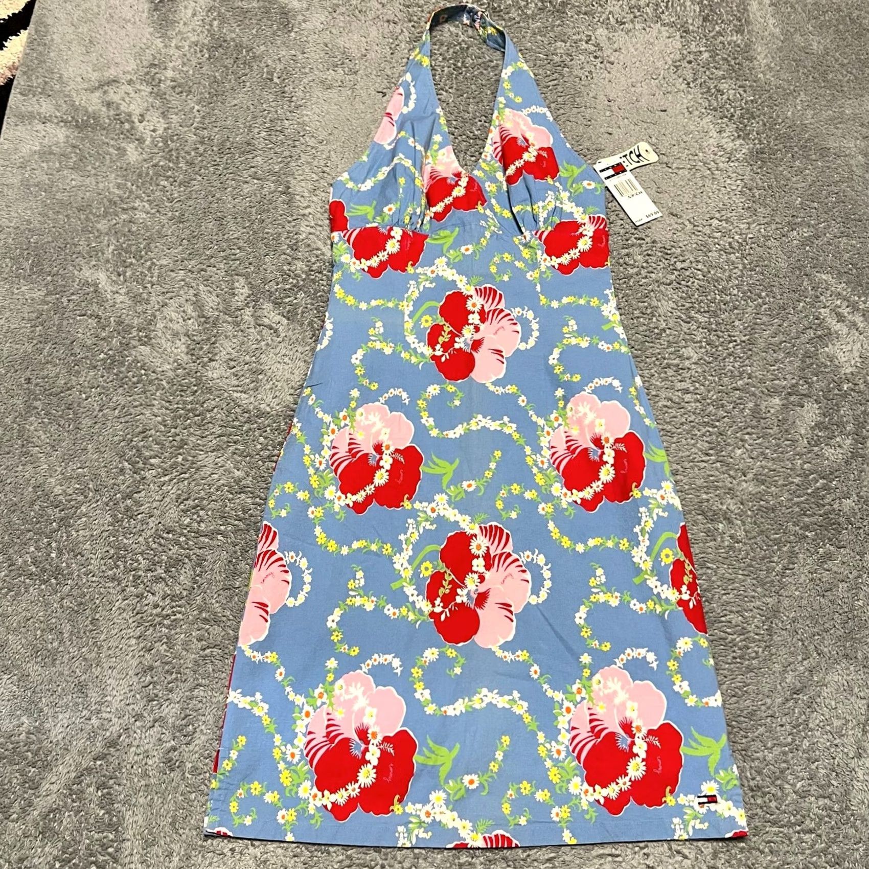 Tommy Hilfiger Tommy Hilfiger Dress Womens Small Halter Floral Blue Mini Dress, Womens, Small, Blue, Mini Size S / US 4 / IT 40 - 2 Thumbnail